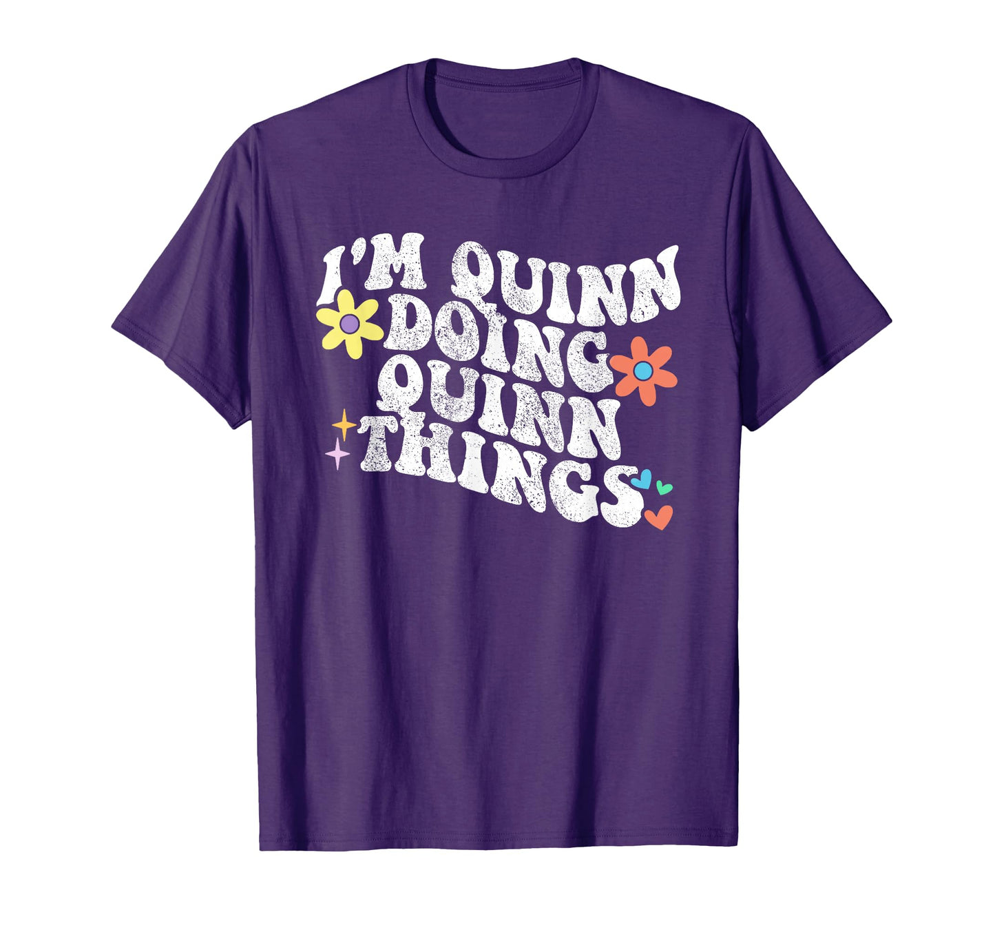 Retro Groovy Im QUINN Doing QUINN Things Funny Mother's Day T-Shirt