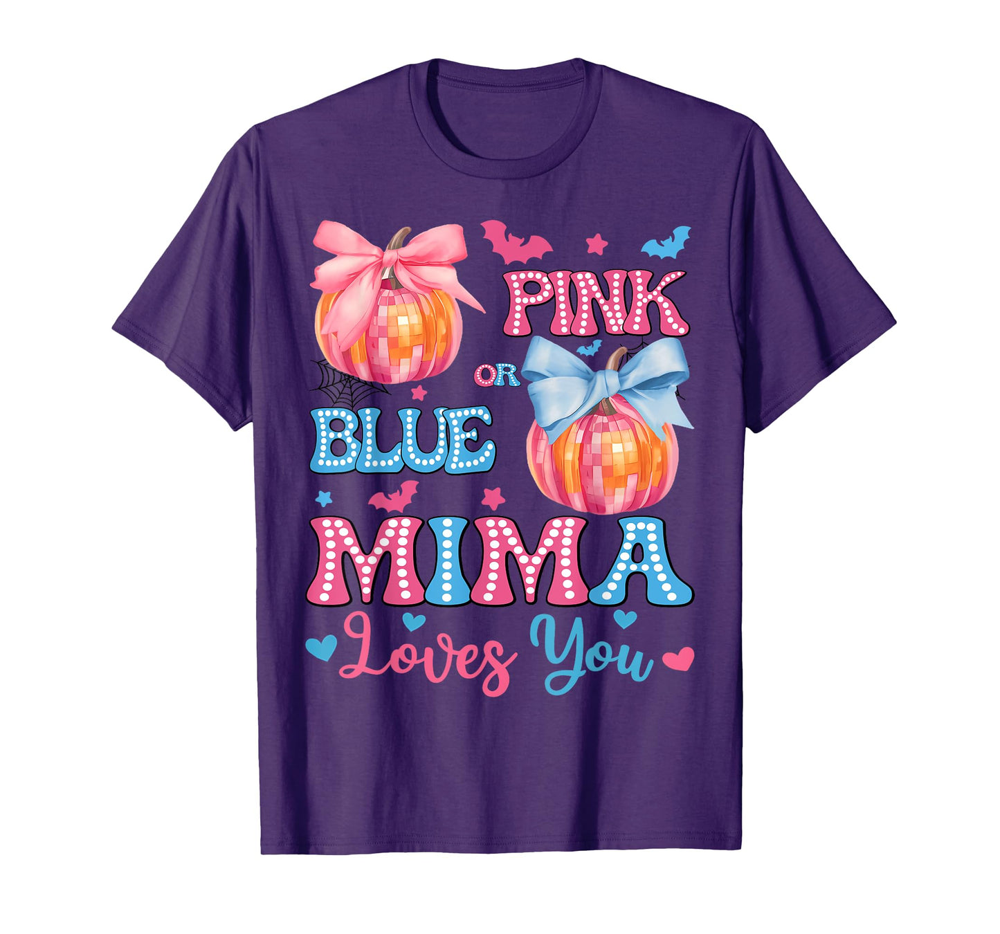 Pink or Blue Mima Loves You Gender Reveal Halloween T-Shirt
