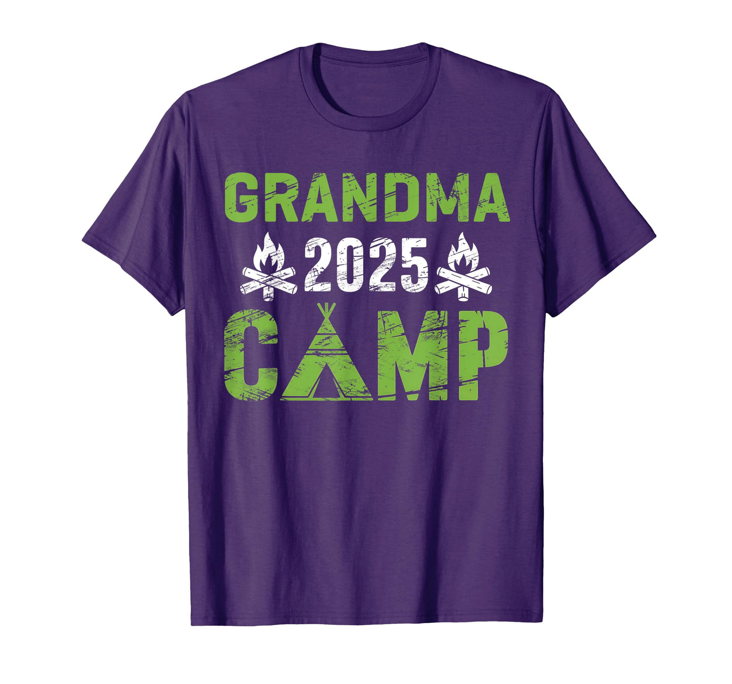 Grandma Camp 2025 Family Vacation Summer Camping Crew Kids T-Shirt