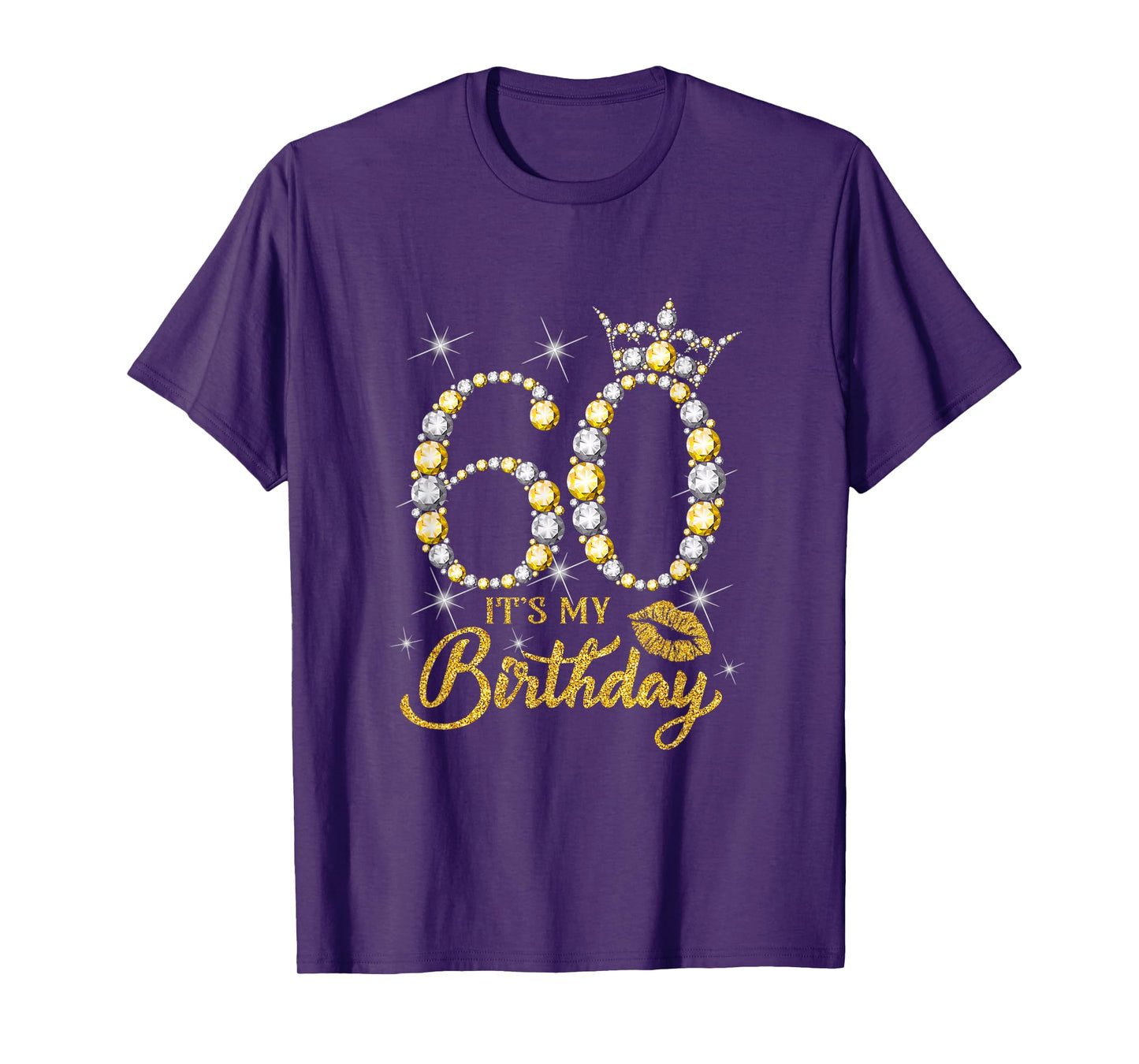 It's My 60th Birthday Queen 60 Years Old Women Crown Diamond T-Shirt