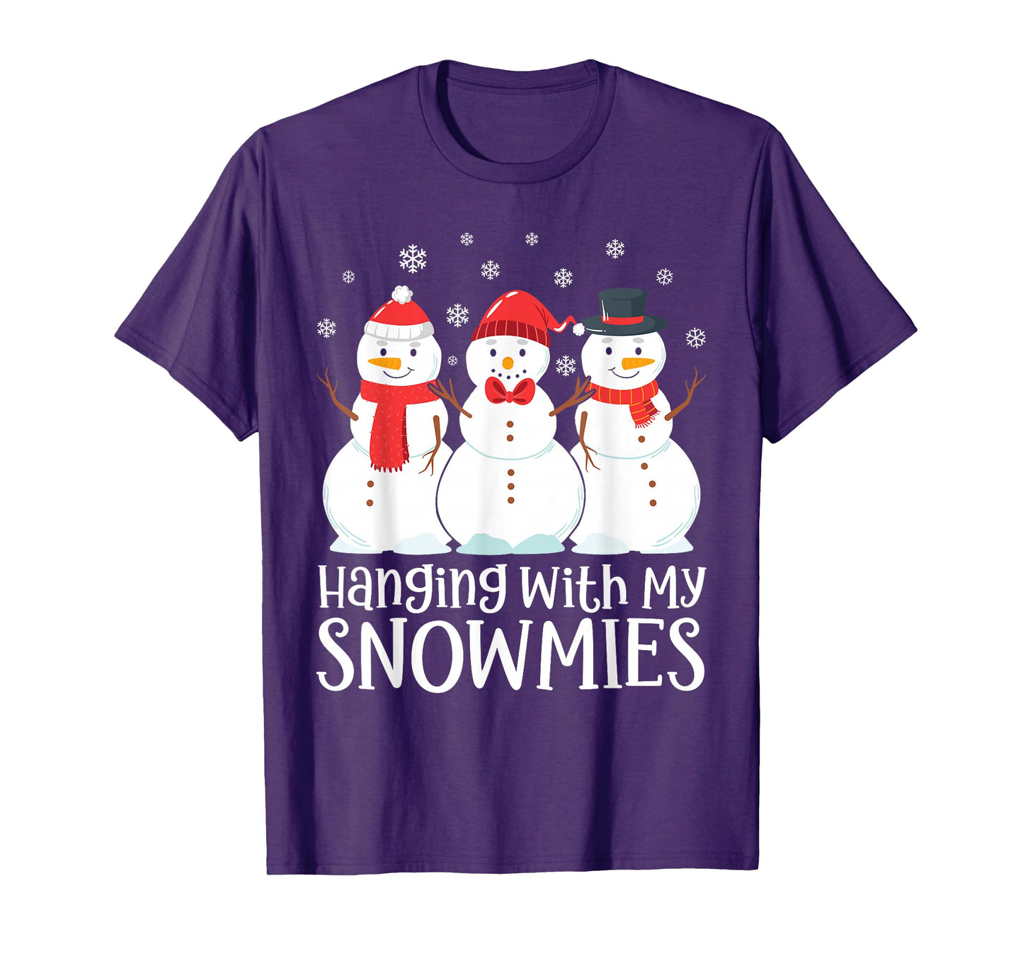 Hanging With My Snowmies Family Matching Christmas Snowman T-Shirt