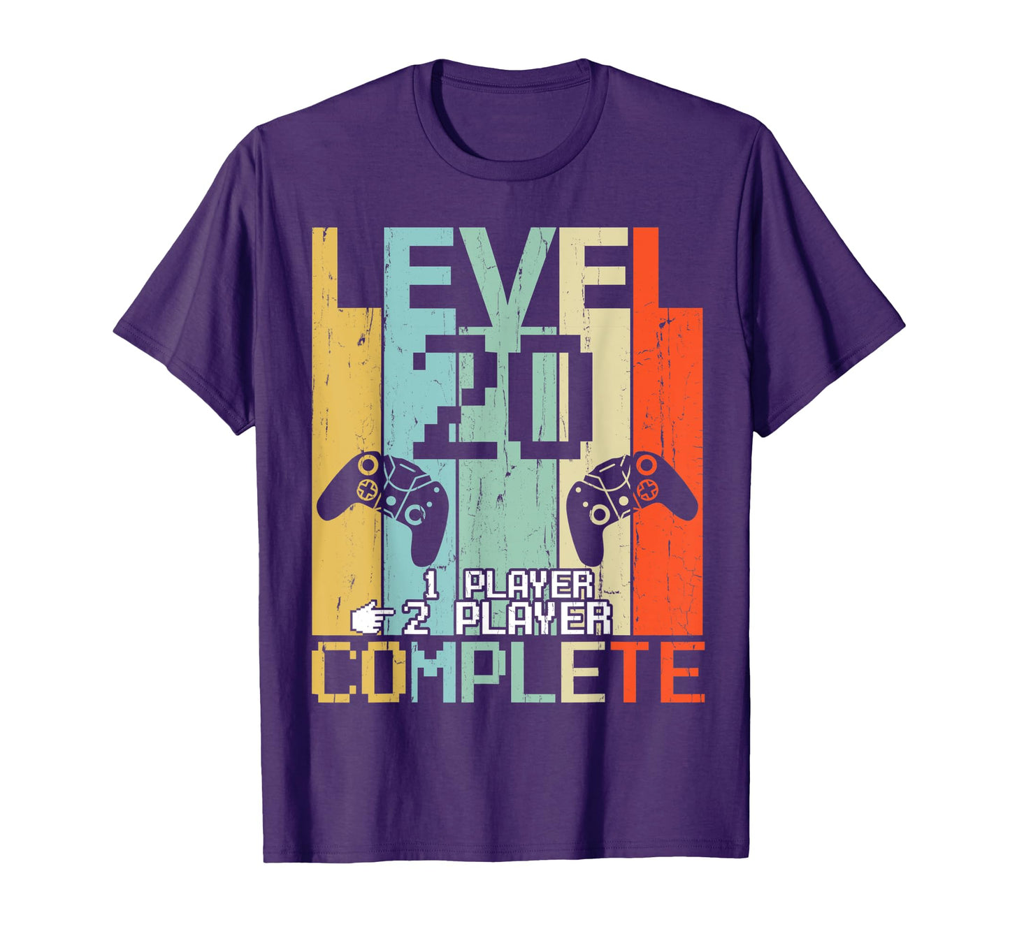 Level 20 Years Complete Gamer Couple Vintage Retro Shirt