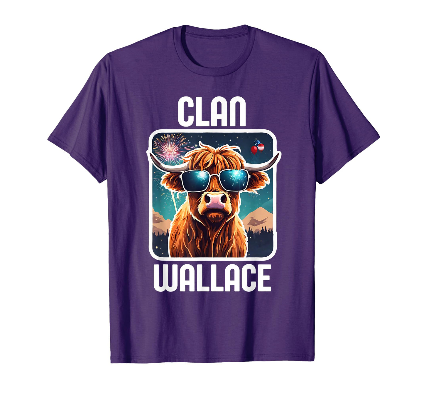 Wallace Clan 4th July Scottish Family Name USA Party T-Shirt
