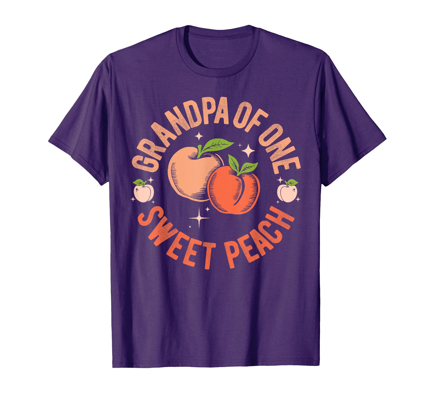 Grandpa First Birthday One Sweet Peach Bday Family Matching T-Shirt