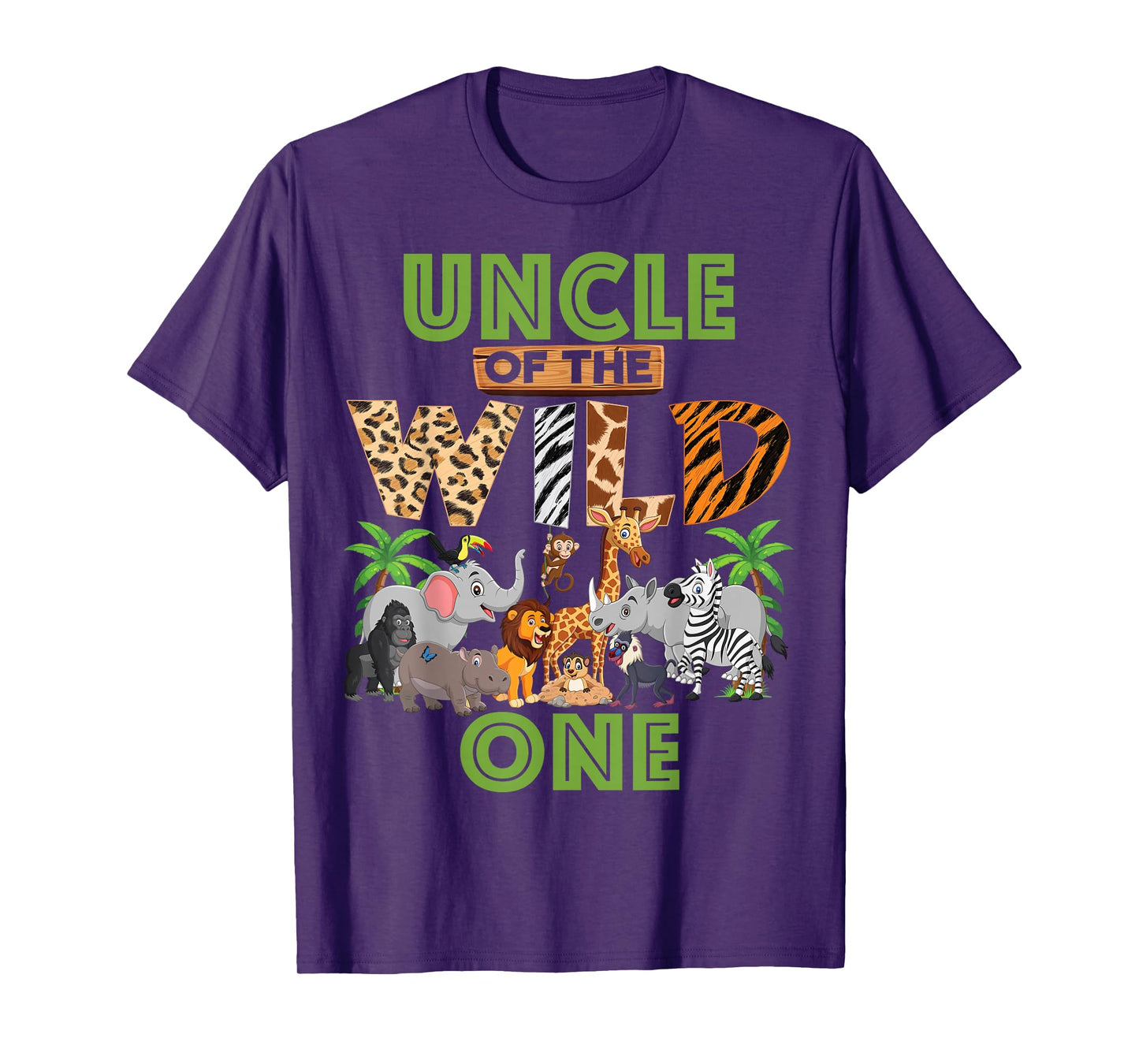 1st Birthday Zoo Safari Jungle Uncle Of The Wild One B-day T-Shirt