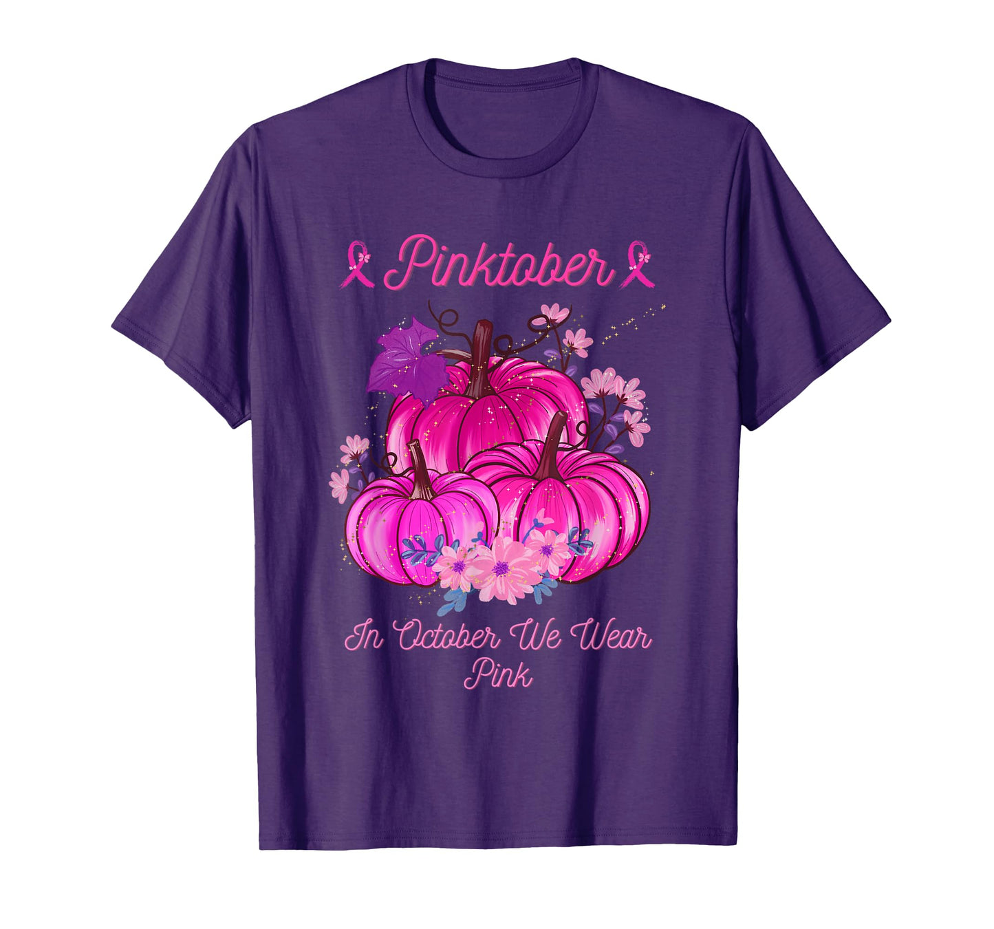 PINKTOBER Pink October Breast Cancer Awareness Ribbon Tee T-Shirt