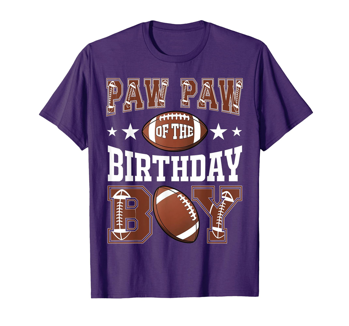 Paw Paw Of The Birthday Boy Football Game Day T-Shirt