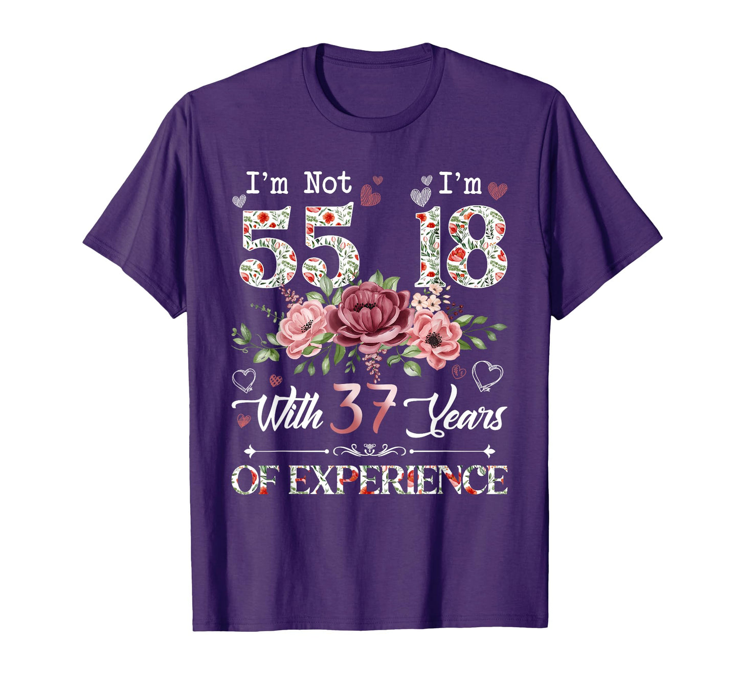 I'm Not 55 I'm 18 With 37 Years of Experience 55th Birthday T-Shirt