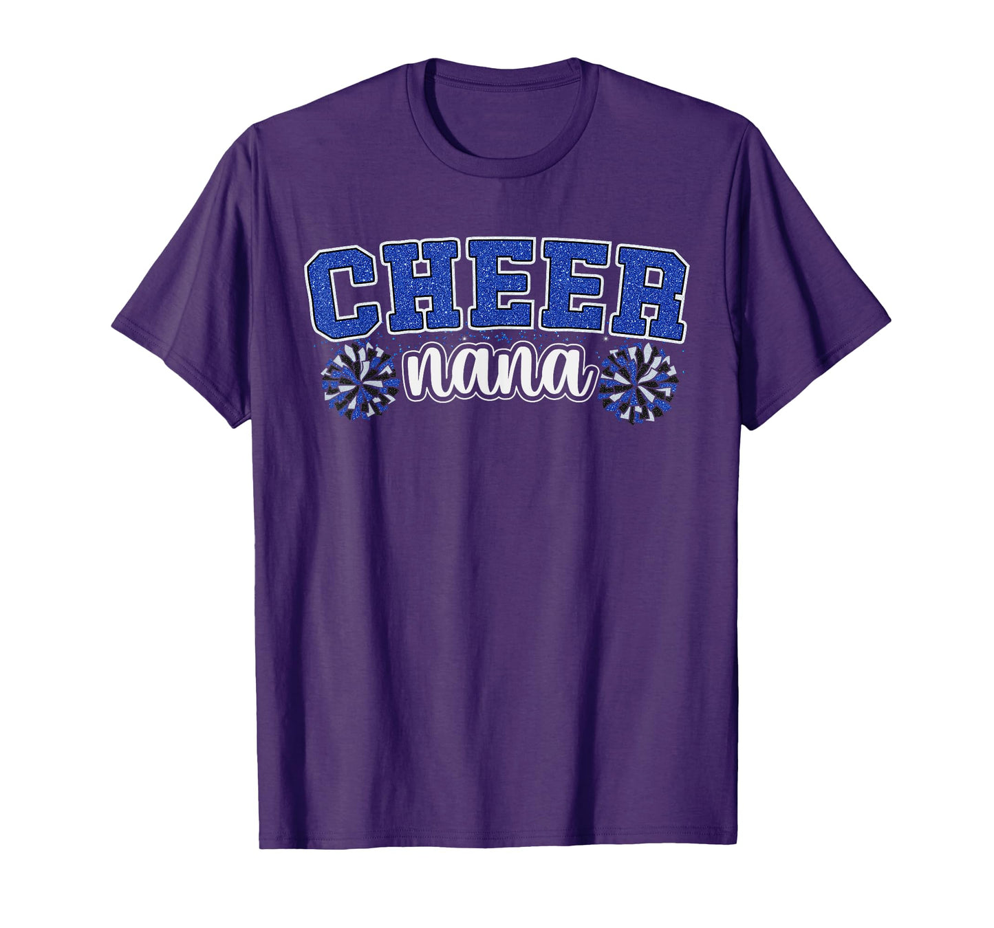 Cheer Grandma My Favorite Cheerleader Calls Me Nana Blue T-Shirt