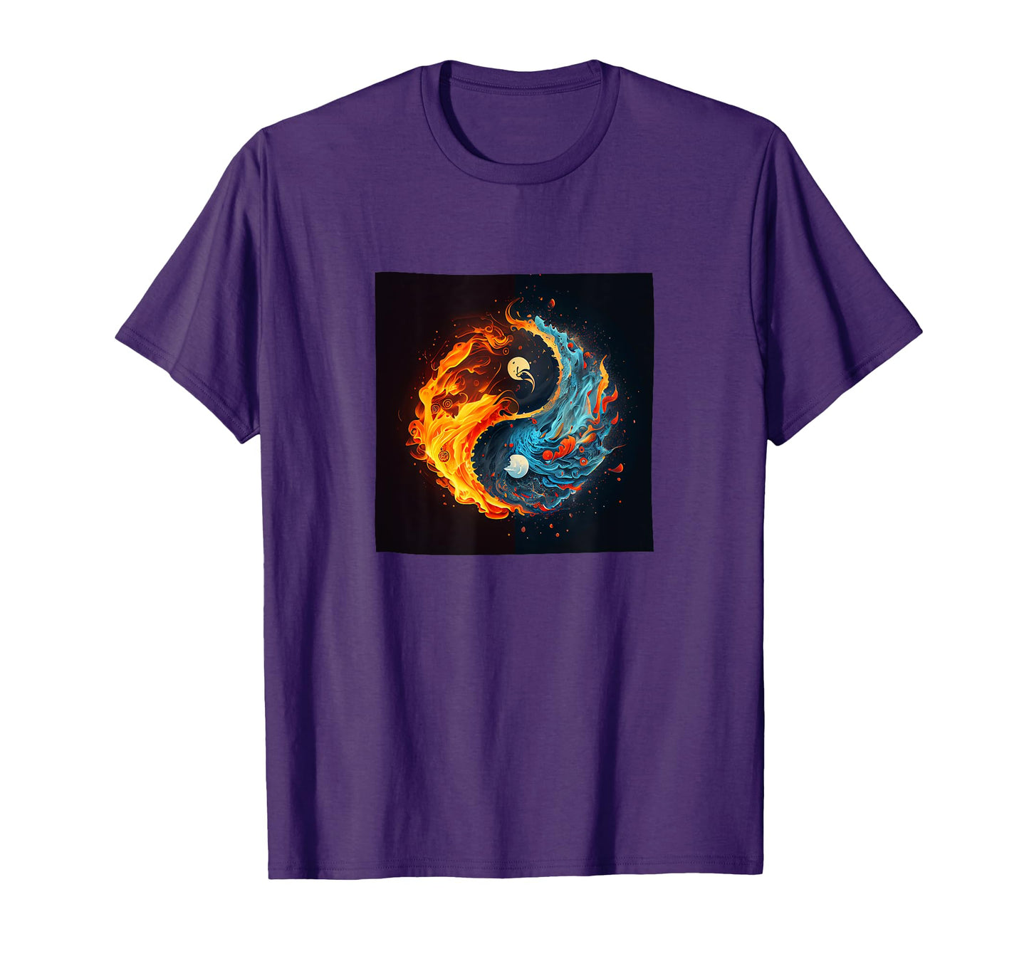 Yin And Yang Fire And Water Graphic T-Shirt