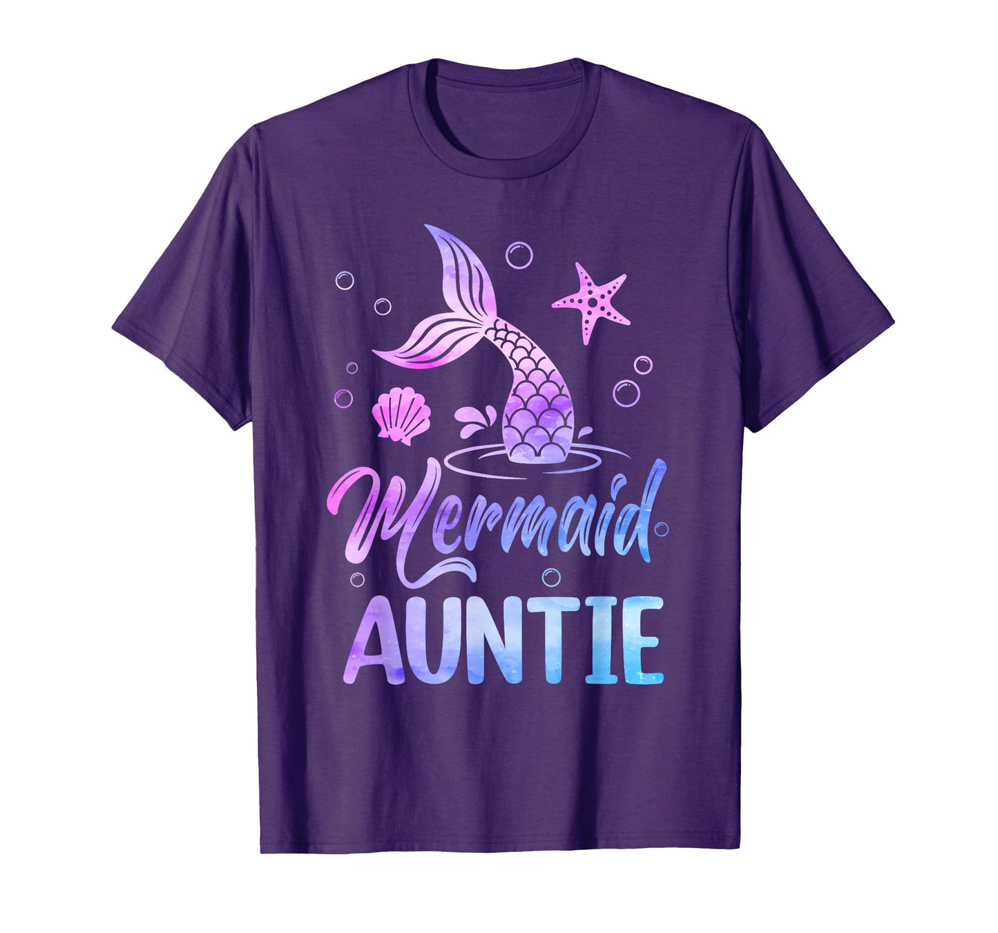 Mermaid Auntie Tail Matching Mermaid Squad Birthday Party T-Shirt
