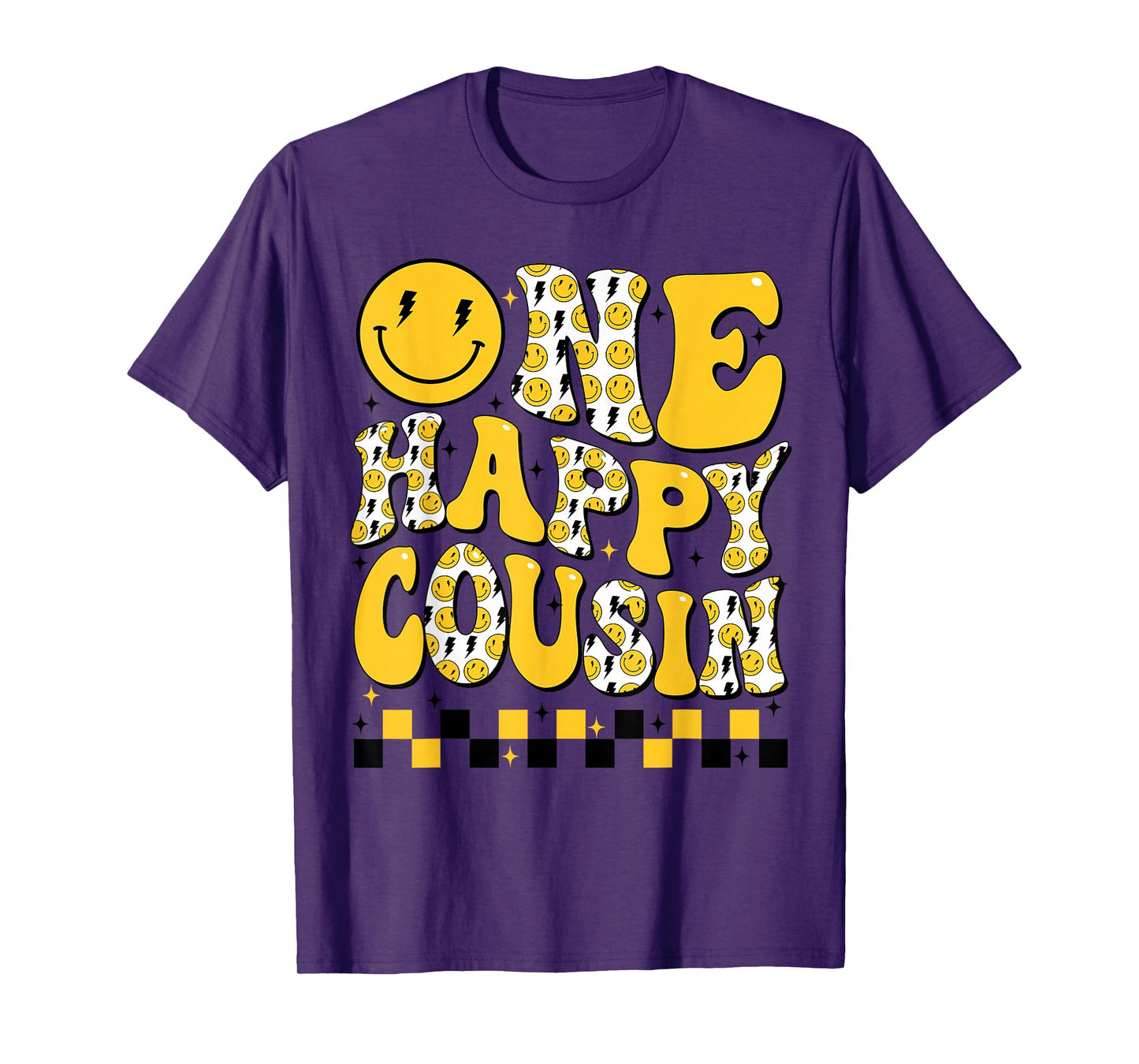 One Happy Cousin 1st Smile Face Birthday Family Matching T-Shirt