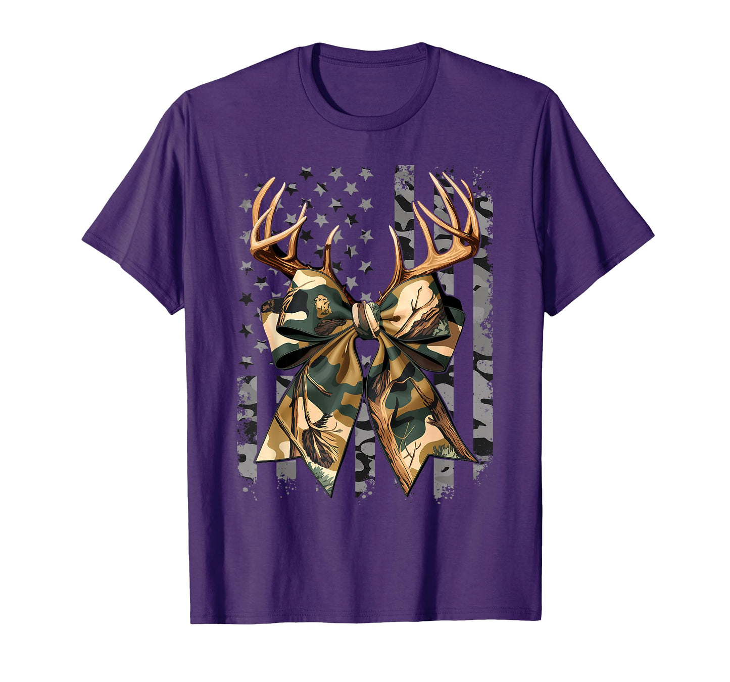 Camo Coquette Bow Deer Hunt Duck Hunting Women Girls Kids T-Shirt