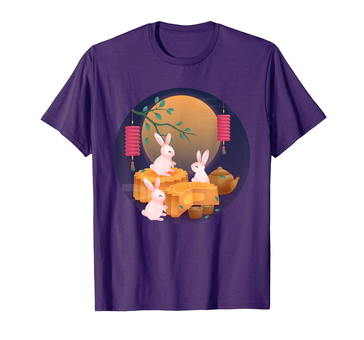 Mid-Autumn Festival Cute Rabbit Mooncake Party Boys Girls T-Shirt