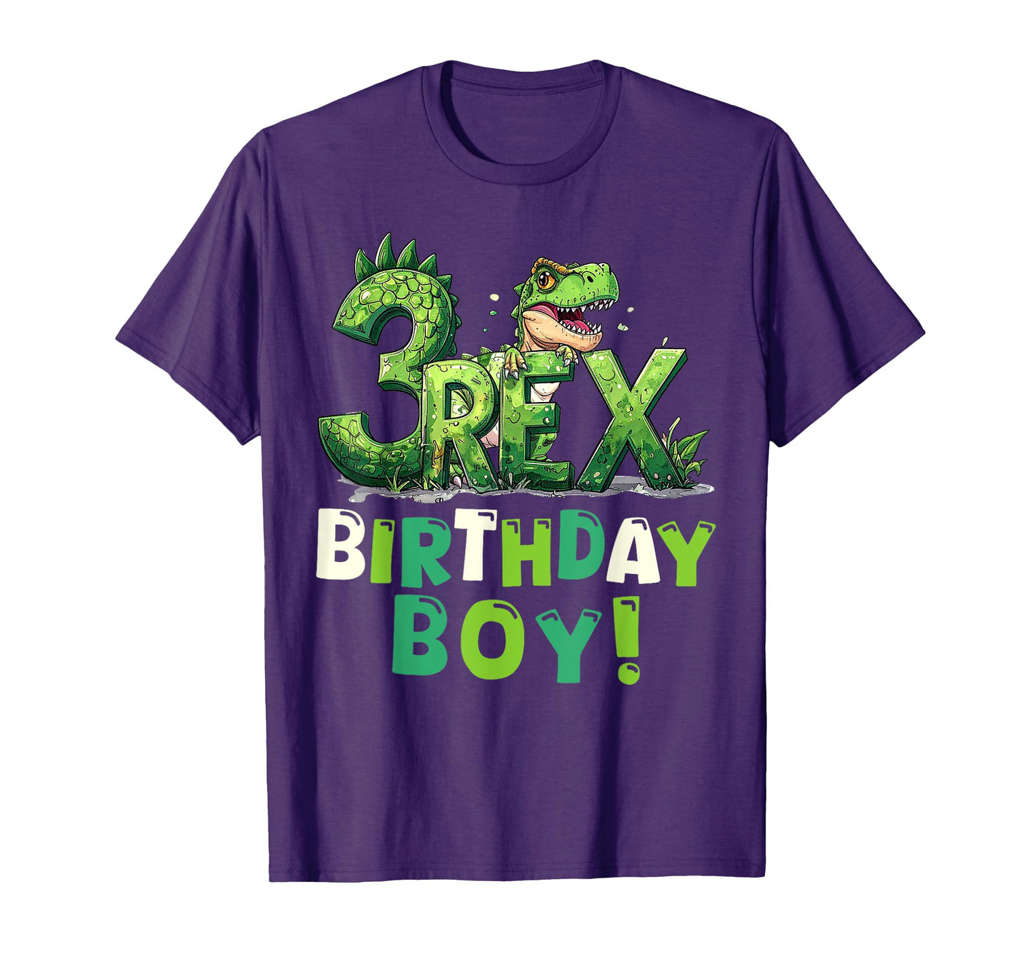 Three Rex 3rd Birthday Third Dinosaur 3 Year Old Party T-Shirt