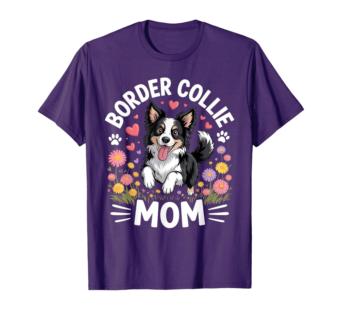 Cute Border Collie Art for Women Girls Border Collie Lover T-Shirt
