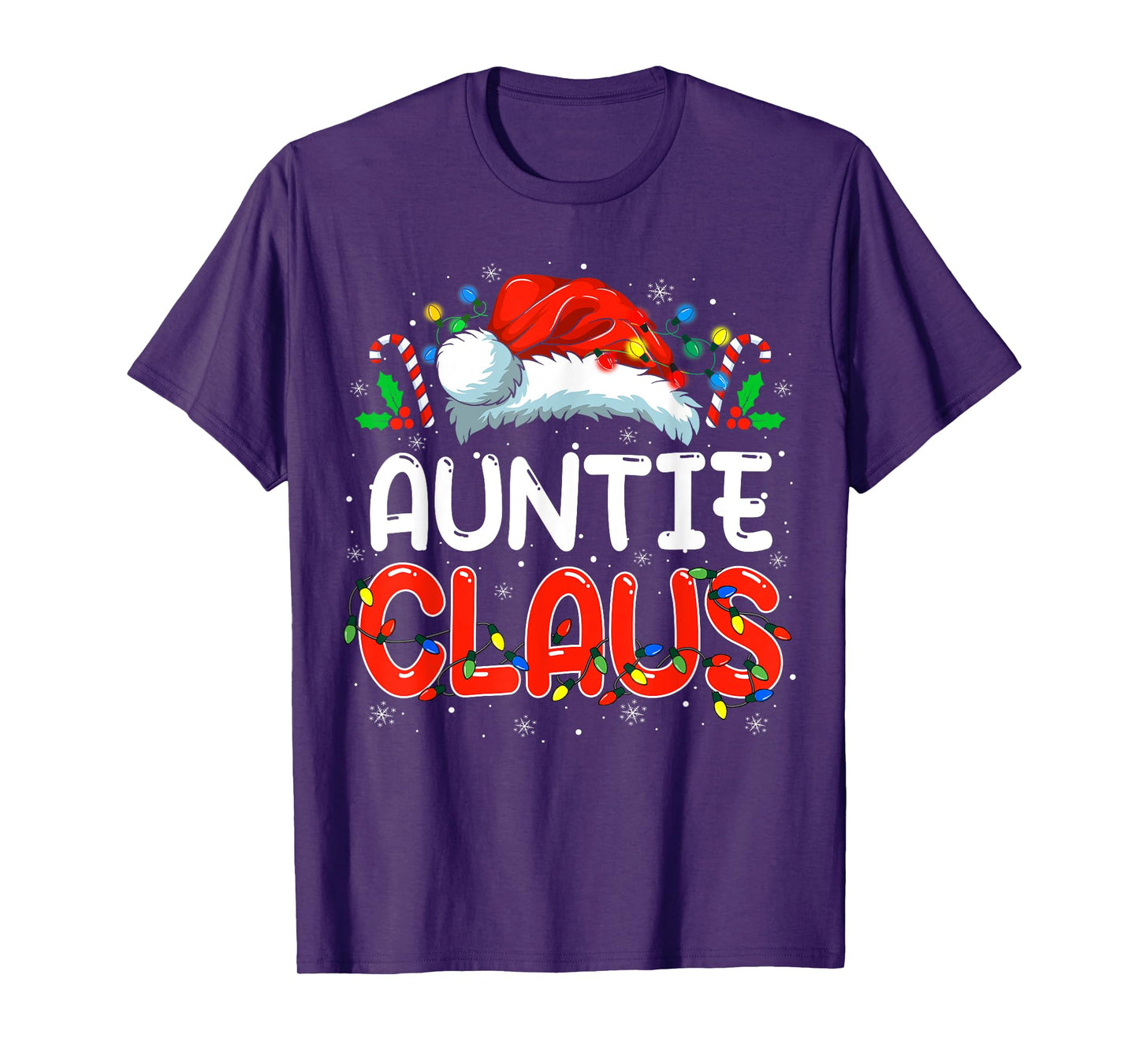 Auntie Claus Christmas Family Matching Pajamas Funny Xmas T-Shirt