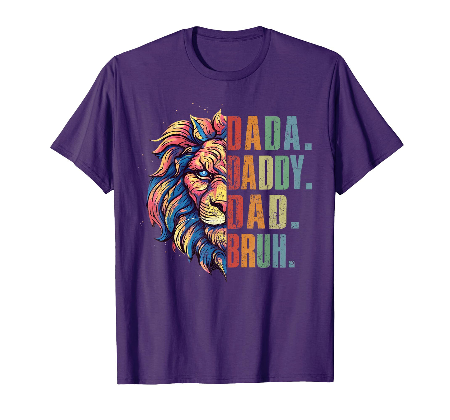 Dada Daddy Dad Bruh Retro Groovy Funny Lion Father's Day T-Shirt