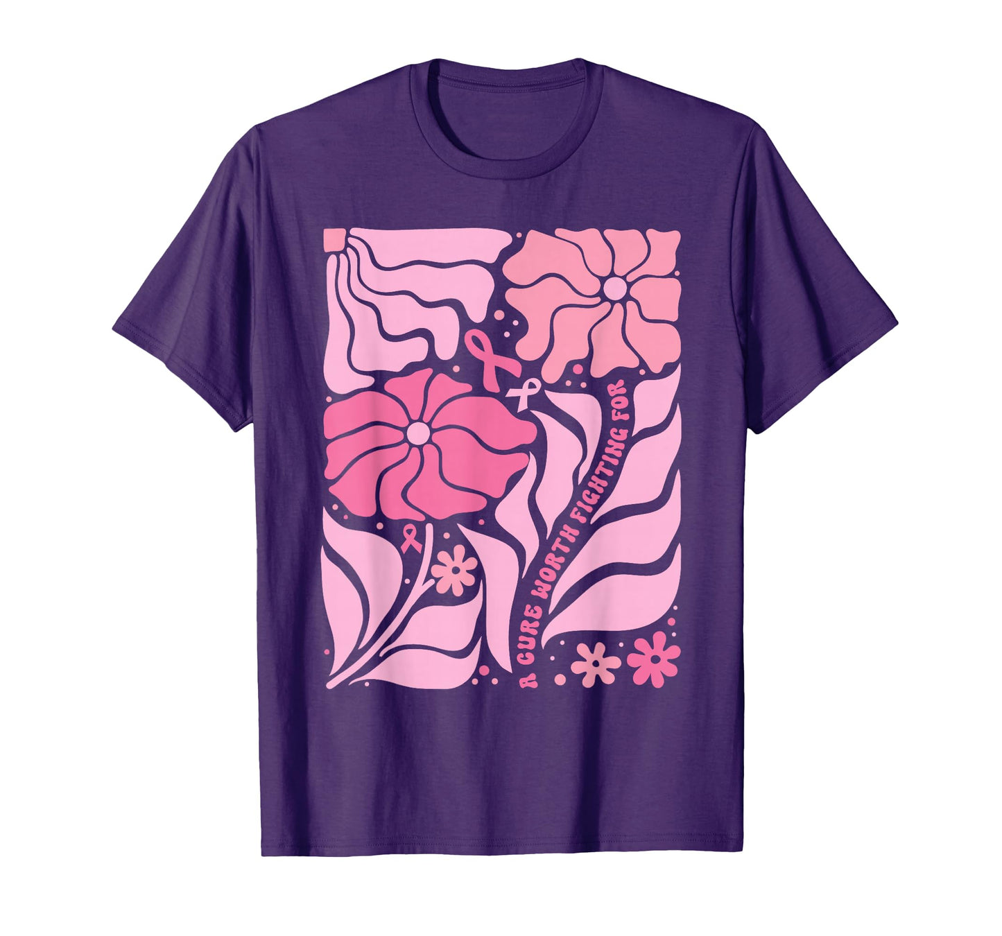 A Cure Worth Fighting for Breast Cancer Awareness Ribbon T-Shirt