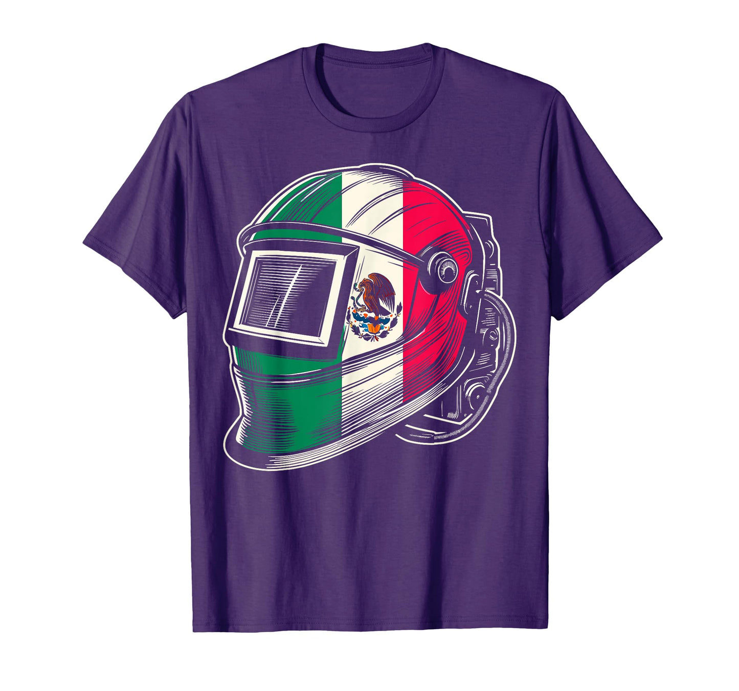 Mexico Flag Pipeliner Welding Hood Distressed Welder T-Shirt