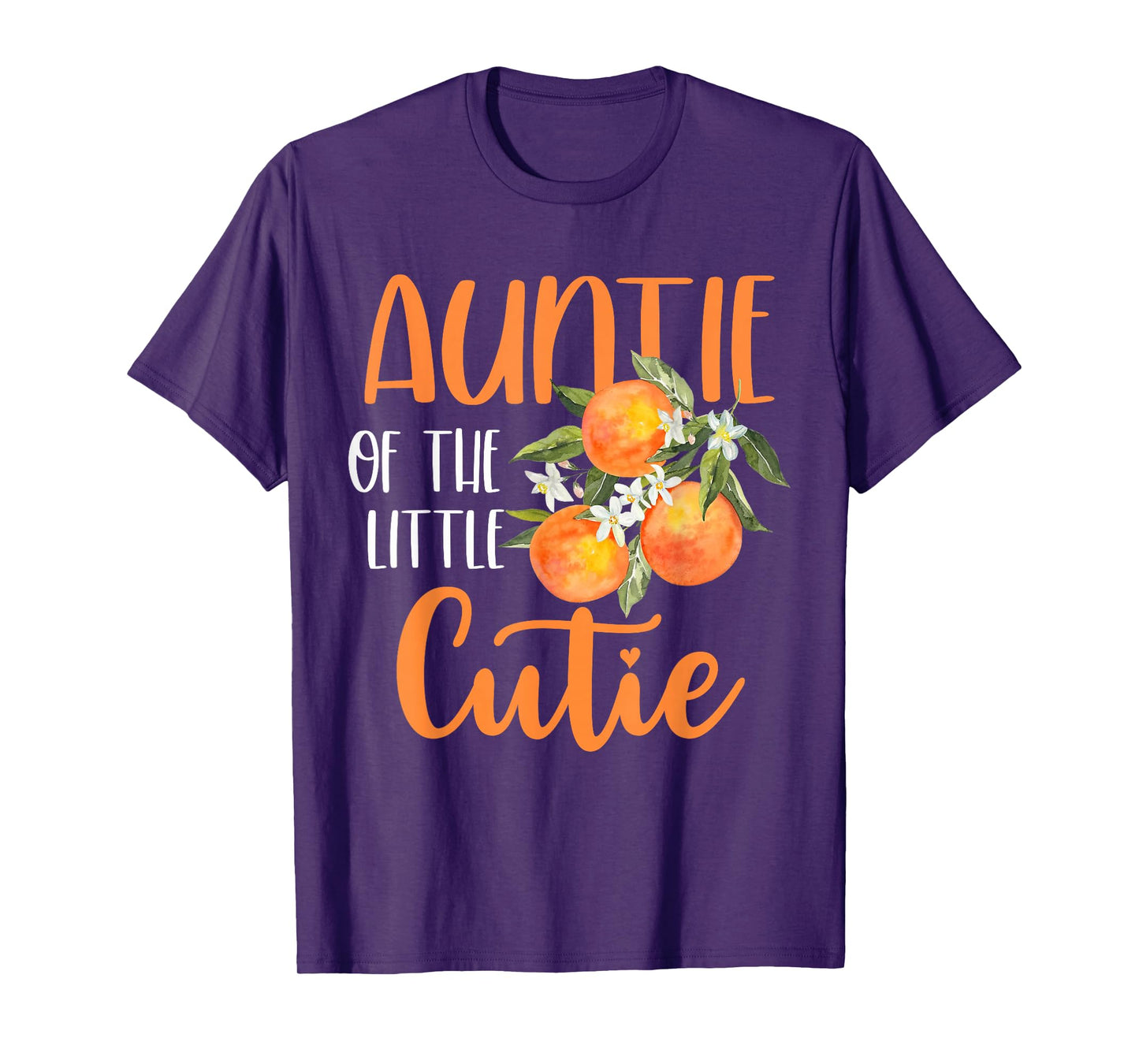 Auntie Little Cutie Baby Shower Orange 1st Birthday Party T-Shirt