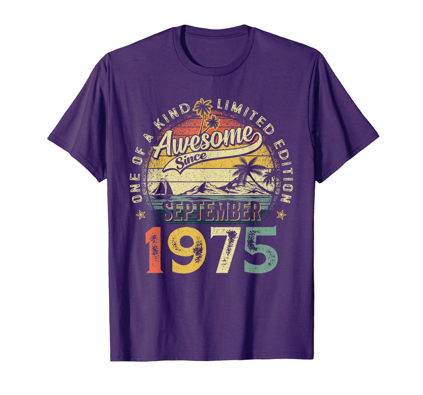 Retro 50 Years Old Vintage September 1975 50th Birthday Men T-Shirt