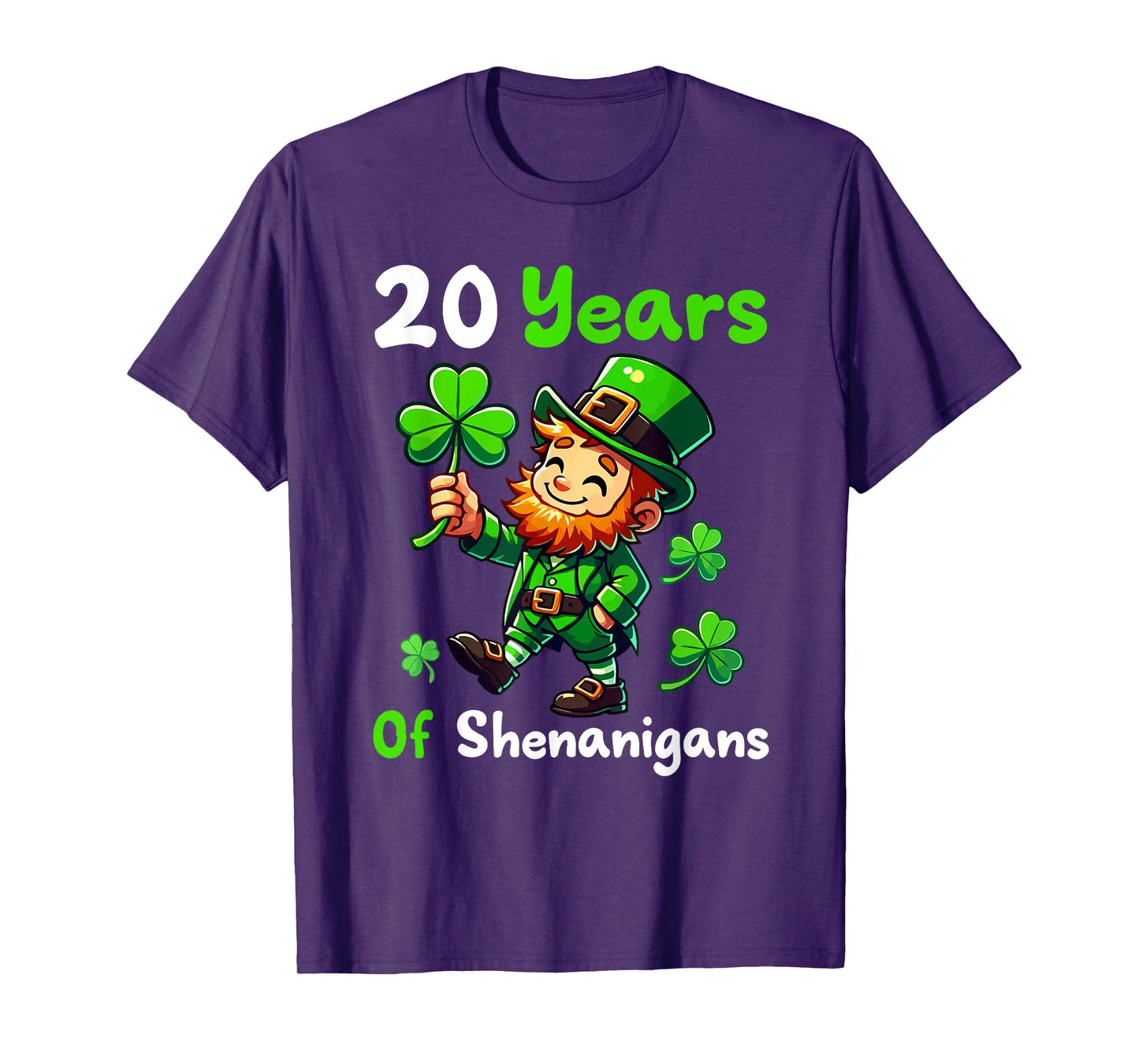 20 Years Of Shenanigans 20th Birthday St. Patrick's Day Boy T-Shirt