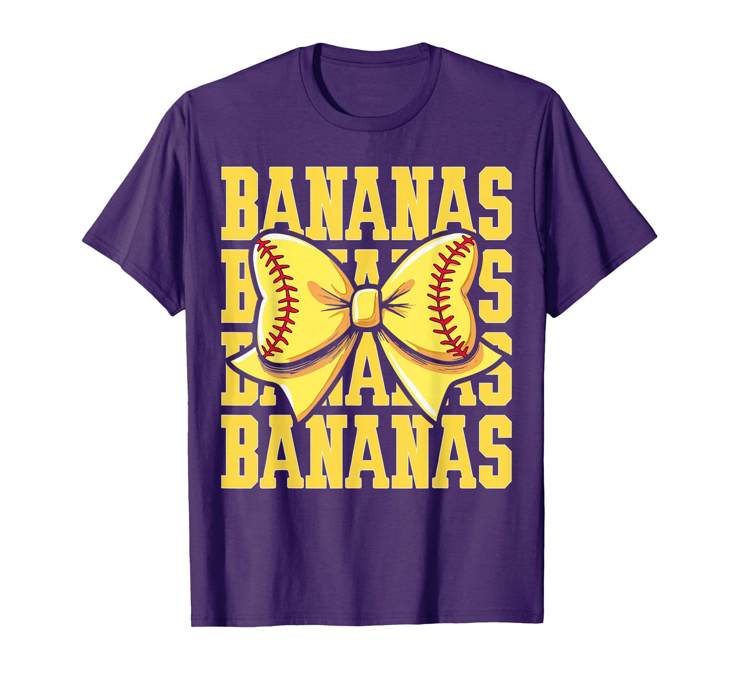 Retro Bananas Last Name Coquette Bow Women Kids Girls T-Shirt