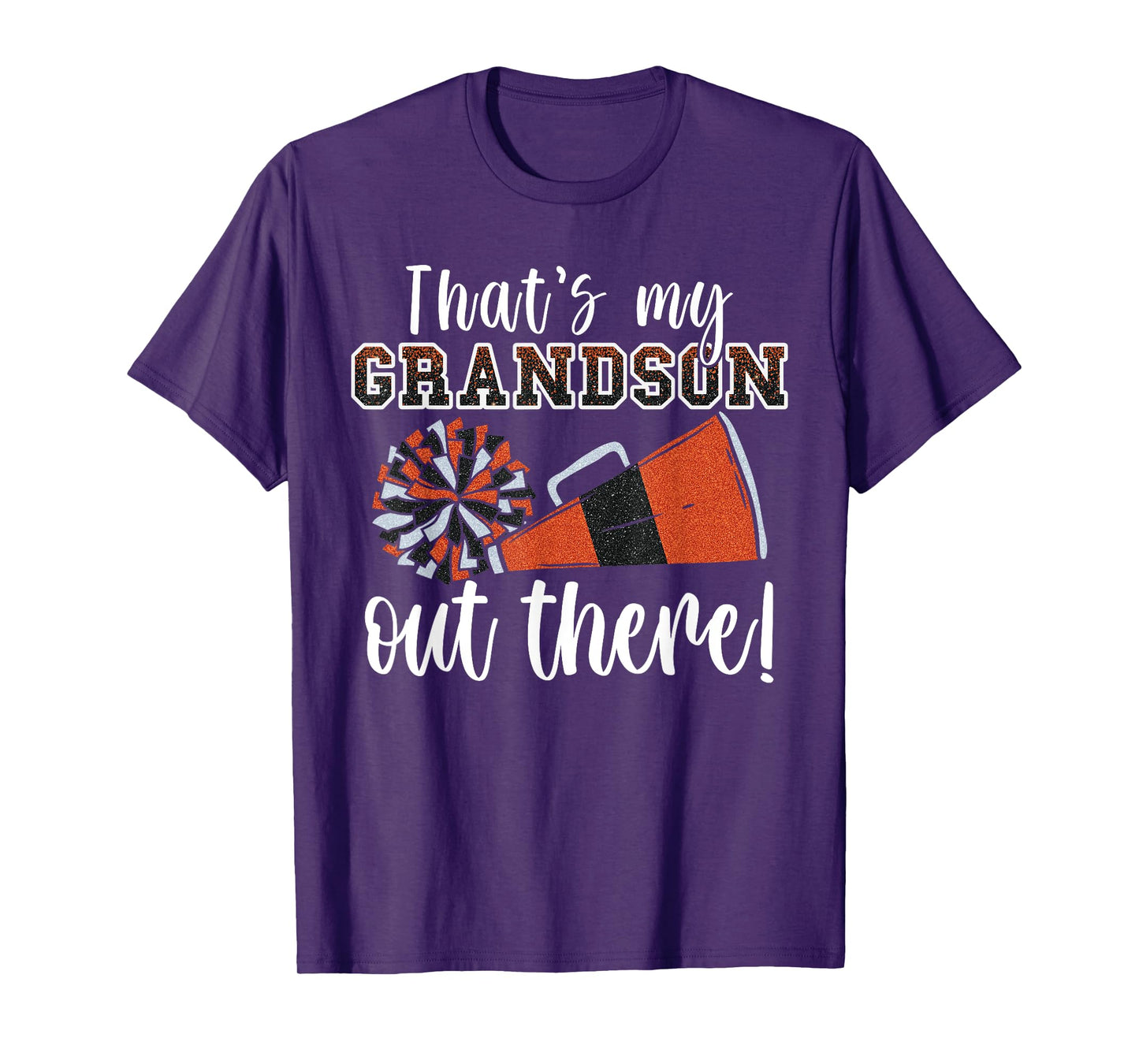 That's My Grandson Out There Funny Loud Proud Cheer Orange T-Shirt