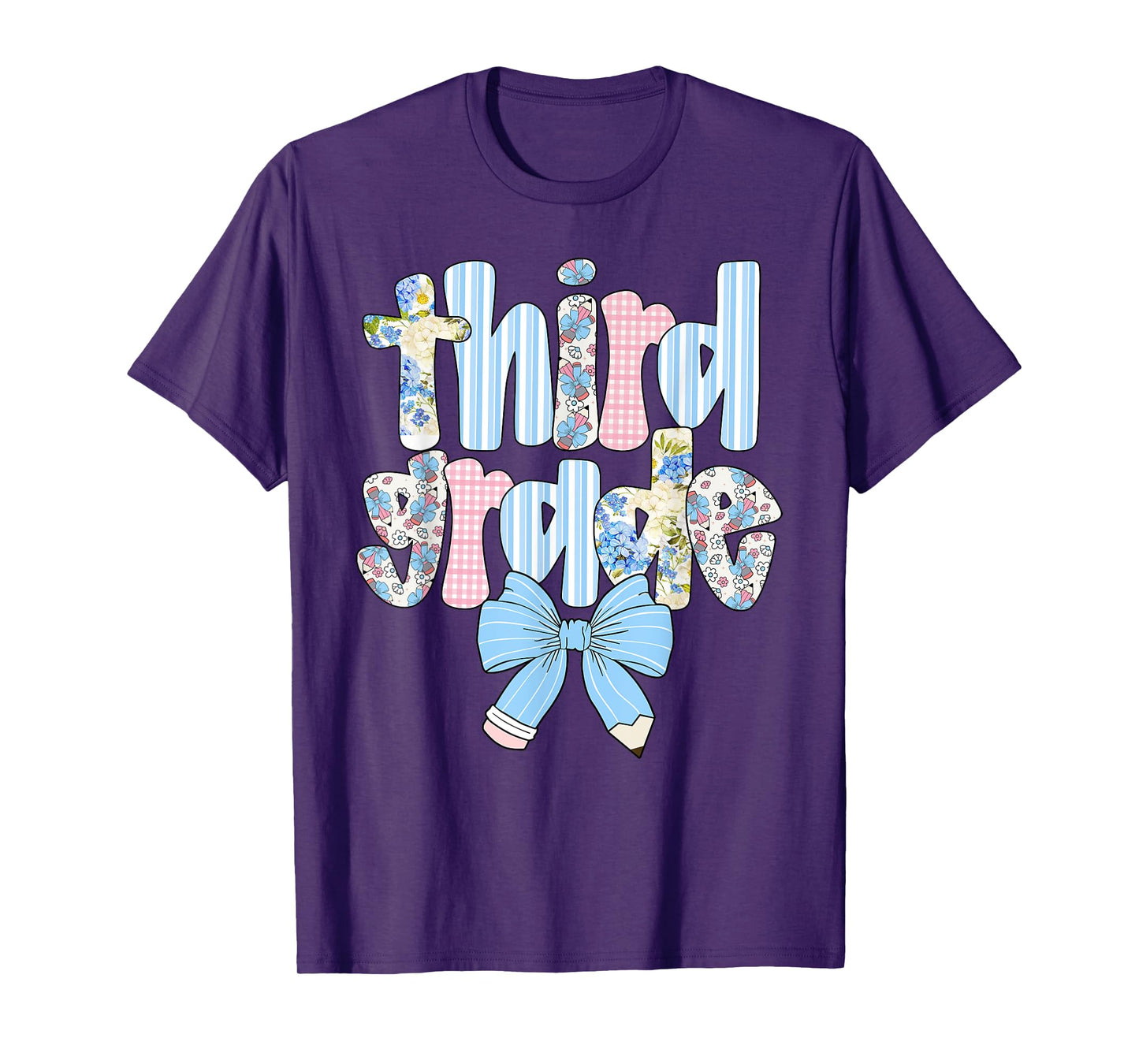 Third Grade Coquette Bow Pencil First Day Back To School T-Shirt