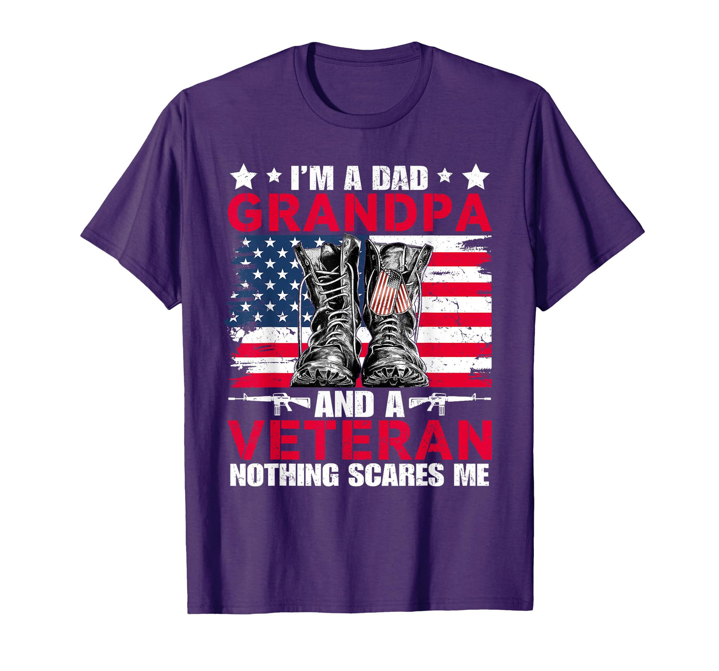 I'm A Dad Grandpa And Veteran Papa Grandpa Fathers Day Men T-Shirt