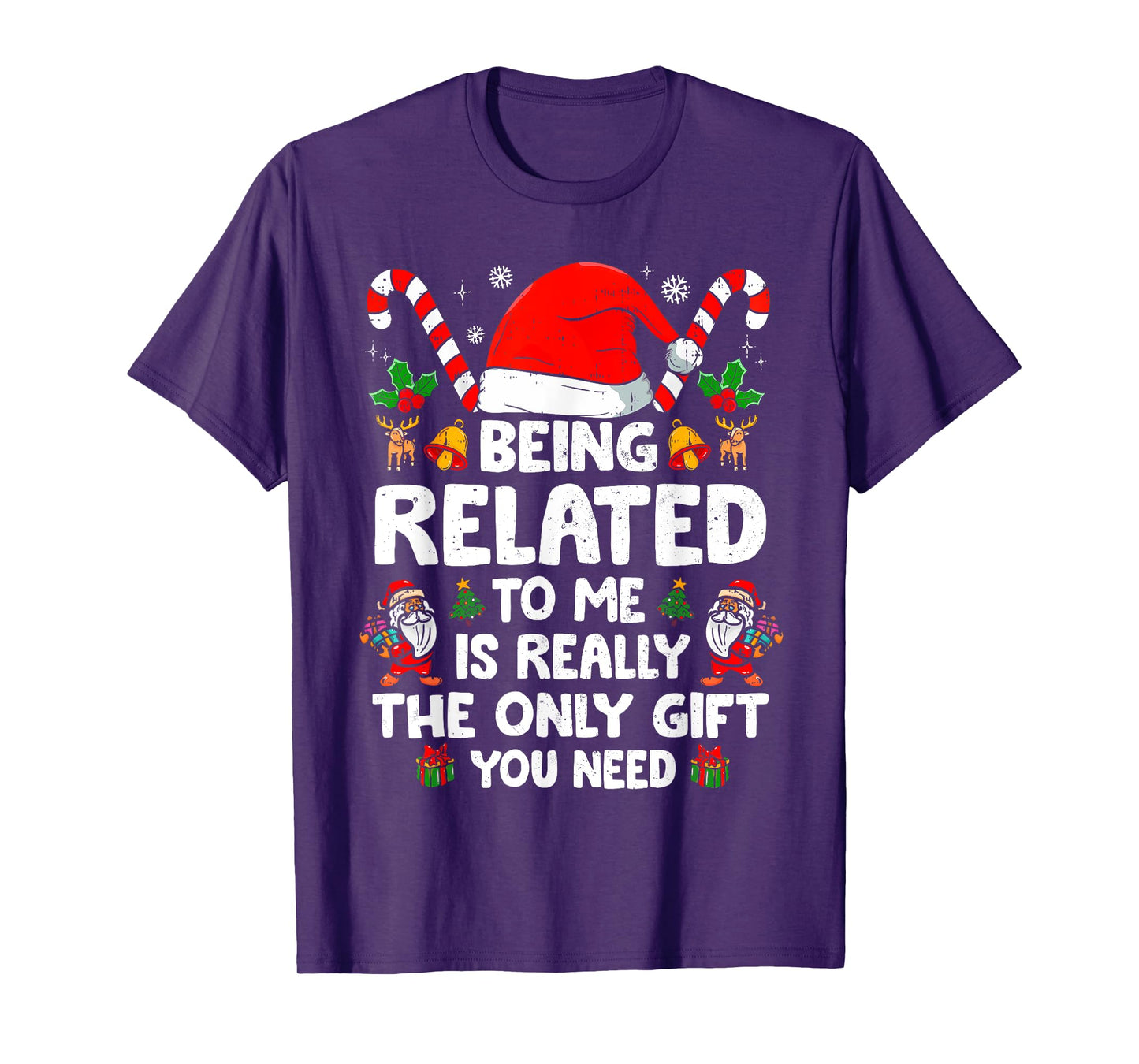 Being Related To Me Funny Christmas Family Xmas Pajamas T-Shirt
