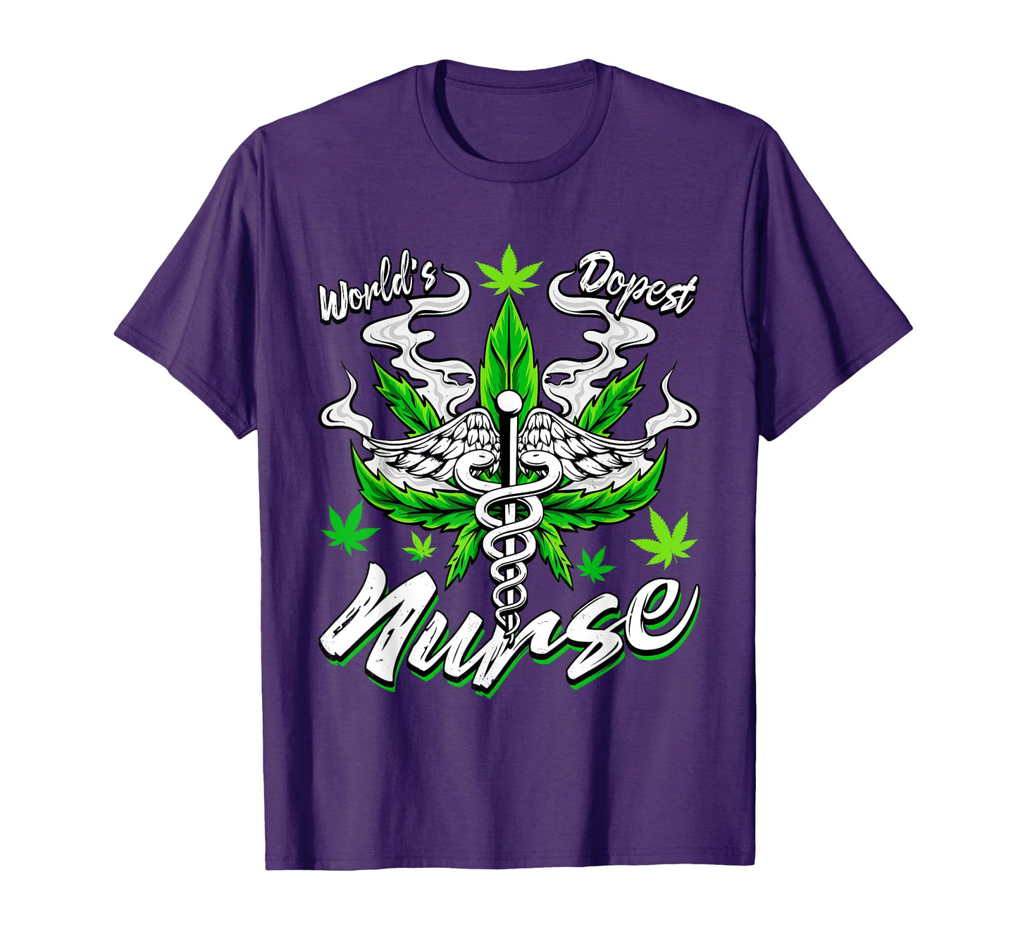 World's Dopest Nurse Weed Funny Cannabis Leaf Marijuana T-Shirt