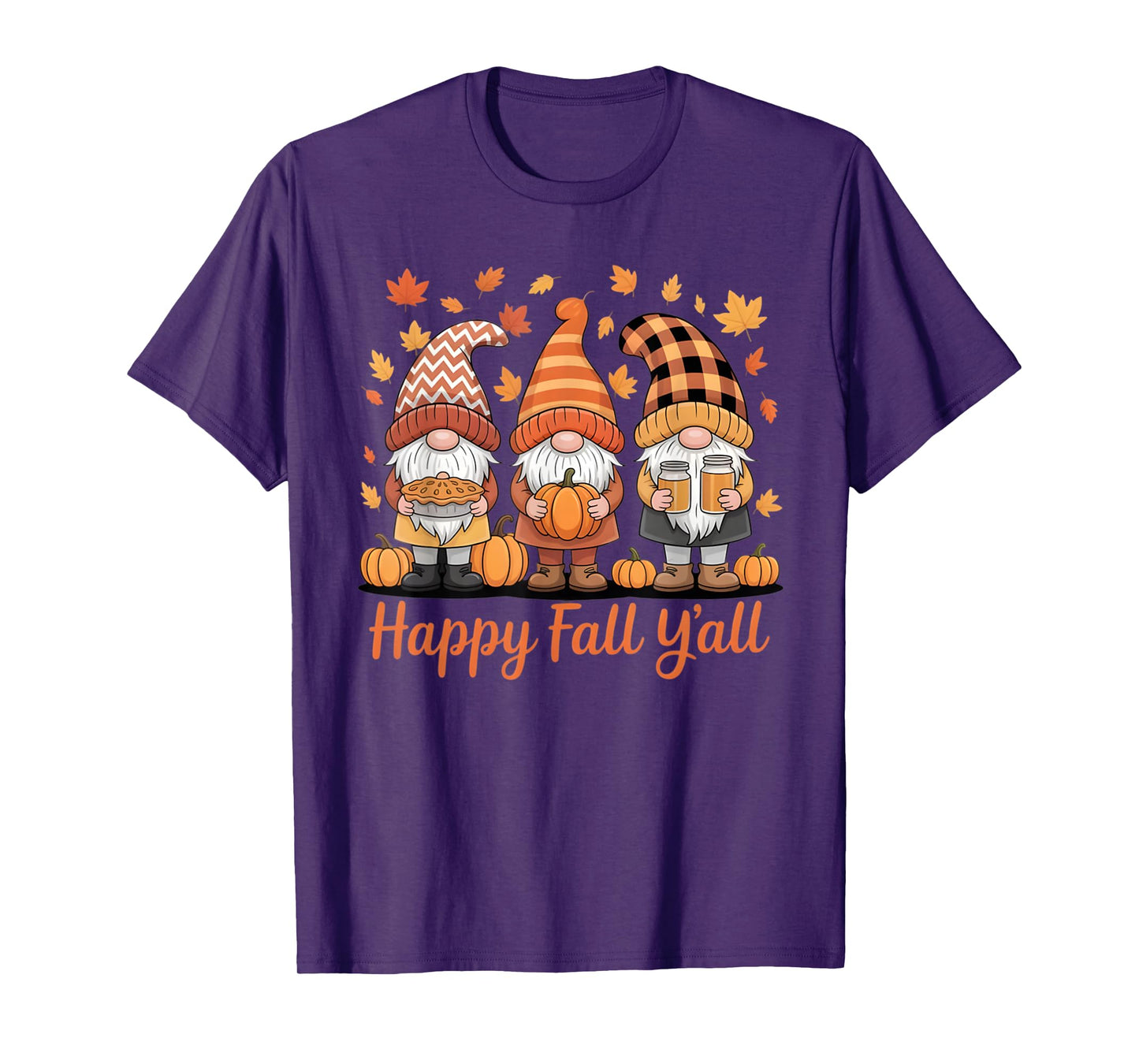 Happy Fall Y'all Gnome Pumpkin Autumn Thanksgiving Gifts T-Shirt