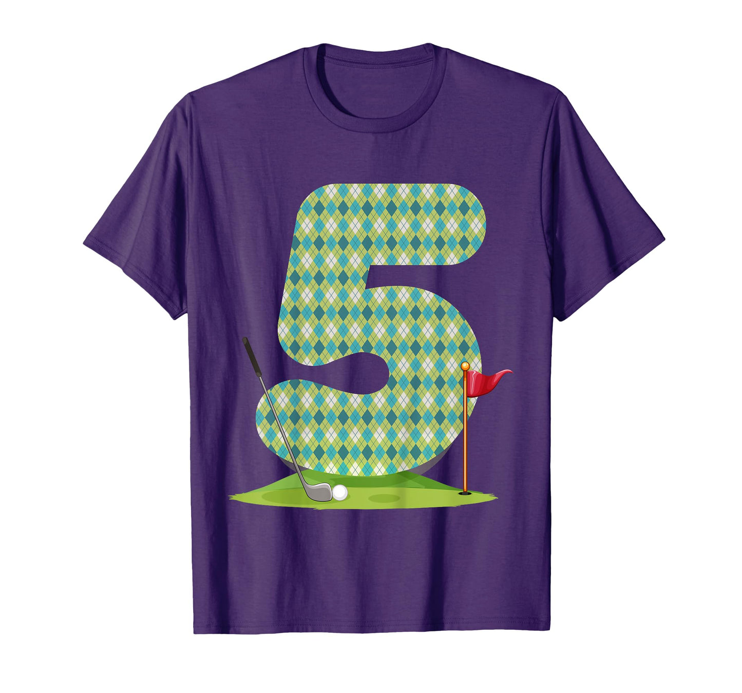 Kids Kids 5th Birthday Golf Funny Golfer 5 Years Old Golfing T-Shirt