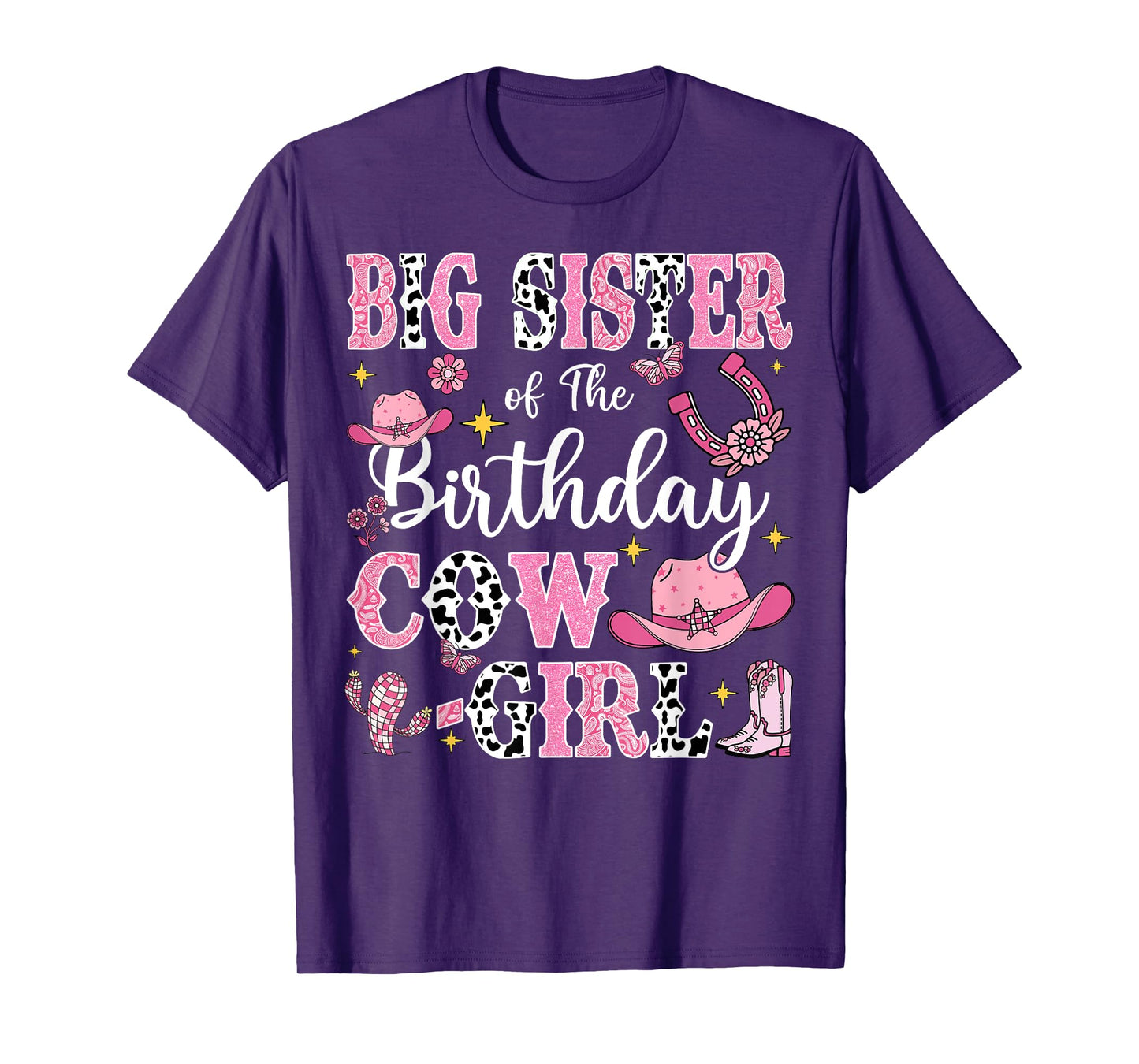 Big Sister Of The Birthday Cow-Girl Rodeo Cow Girl Birthday T-Shirt