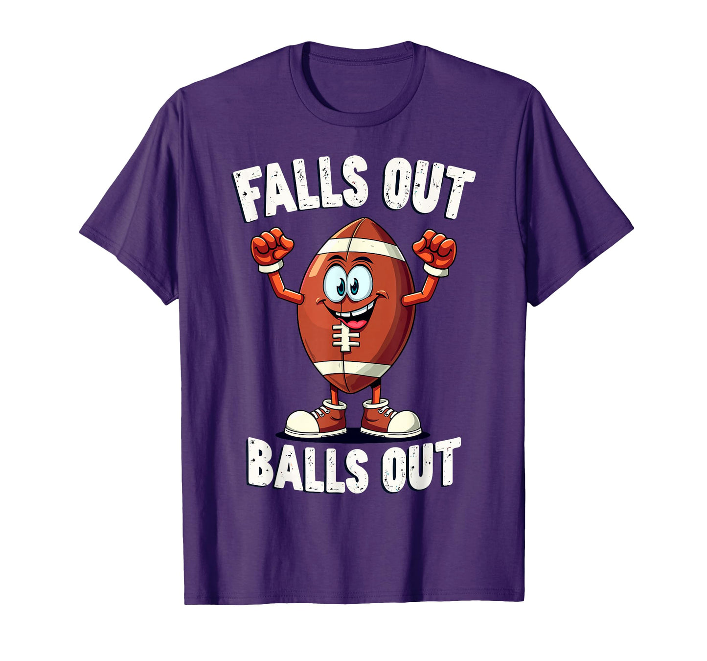 Falls Out Balls Out Football Fanny Thanksgiving Autumn Tee T-Shirt