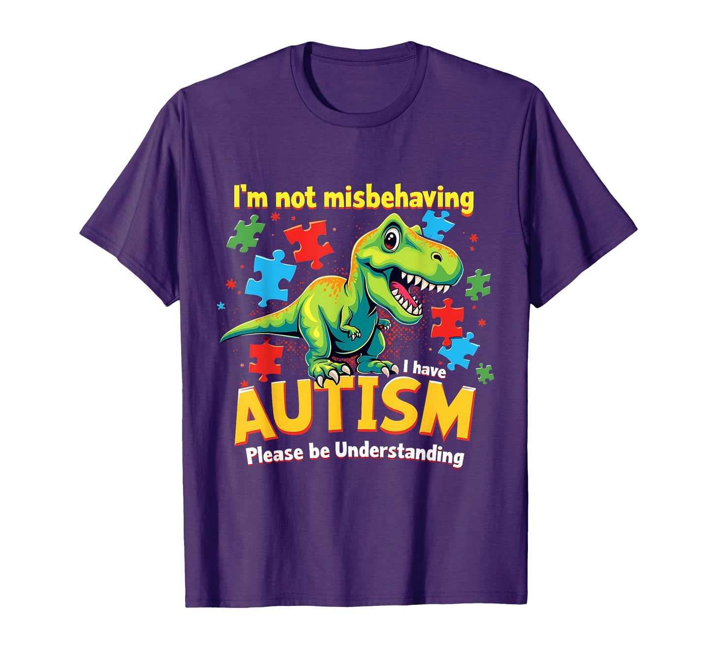 I Have Autism Cute Dinosaur Autism Awareness Month Graphic T-Shirt