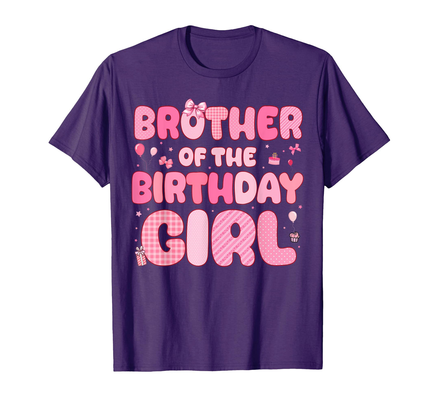 Brother of The Birthday Girl Pink Coquette Bow Bday Family T-Shirt