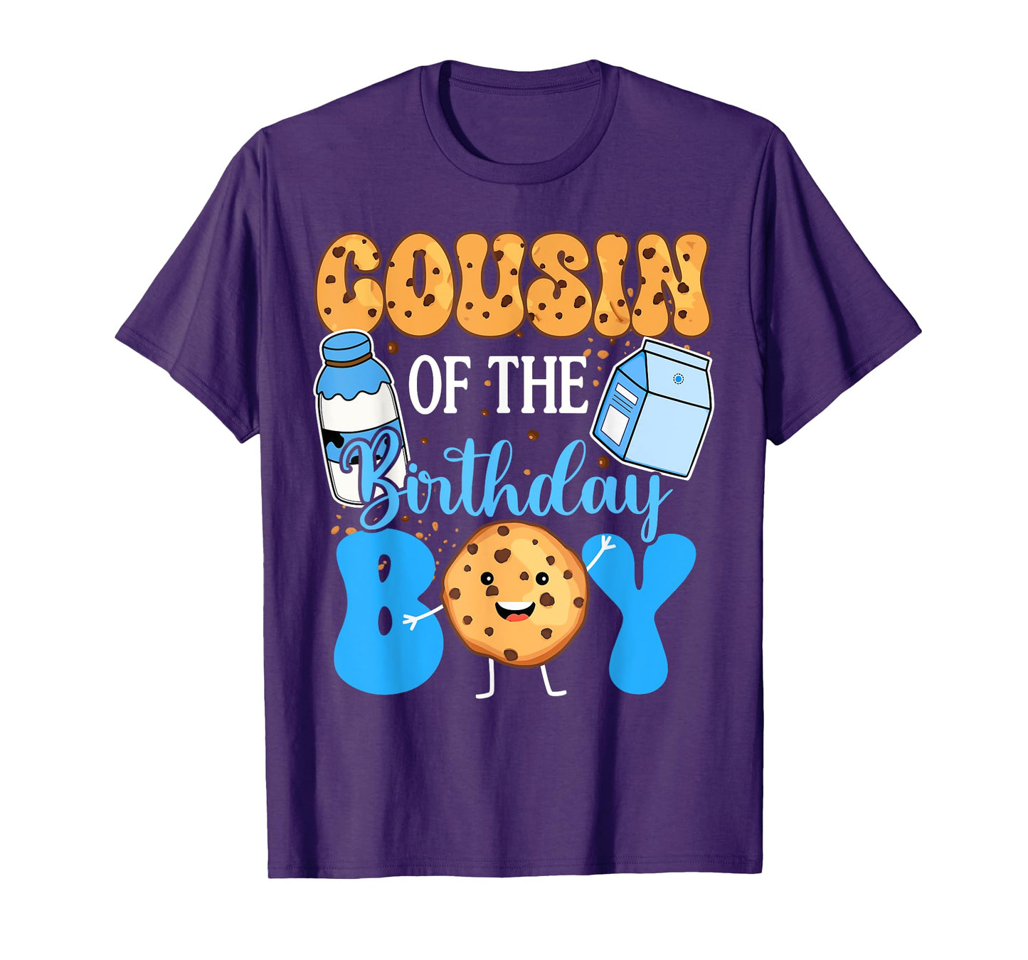 Cousin of the Birthday Boy Milk and Cookies 1st Birthday T-Shirt