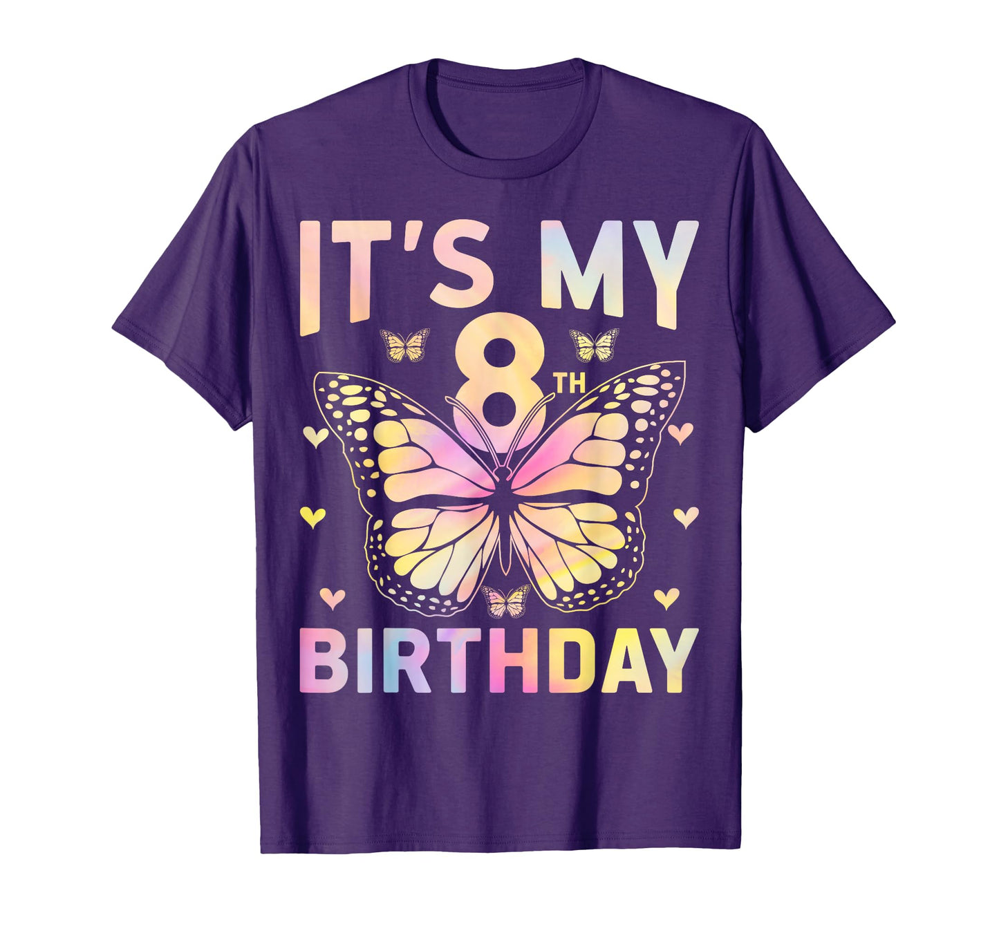 It's My 8 Birthday Butterfly Eight Years Old 8th Birthday T-Shirt