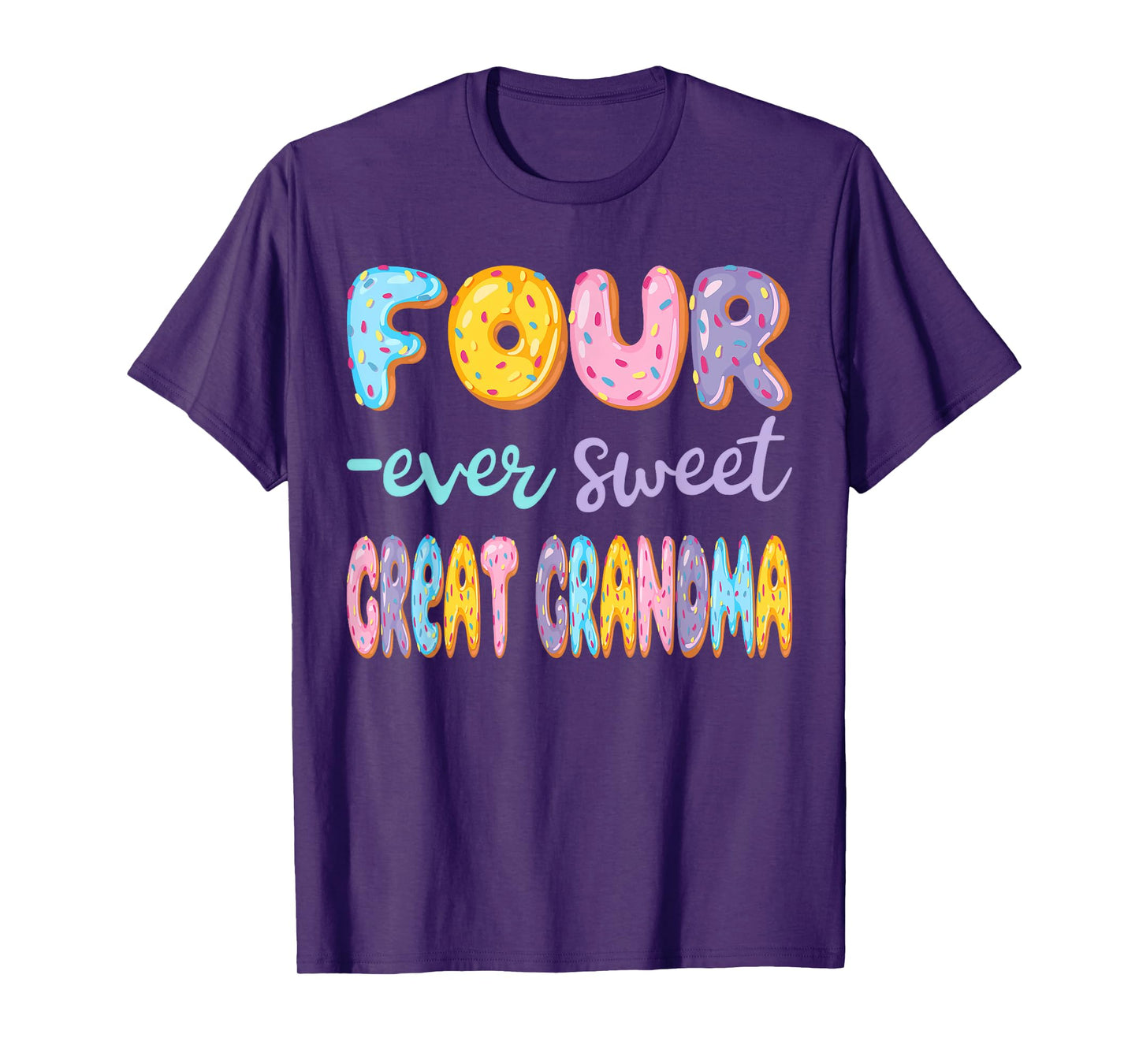 Four Ever Sweet Great Grandma Donut Lover 4Th Birthday Kids T-Shirt