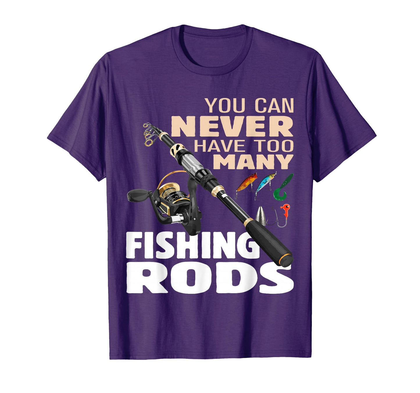Funny Fisherman Fishing Rods Design Fishing Lovers Outfit T-Shirt