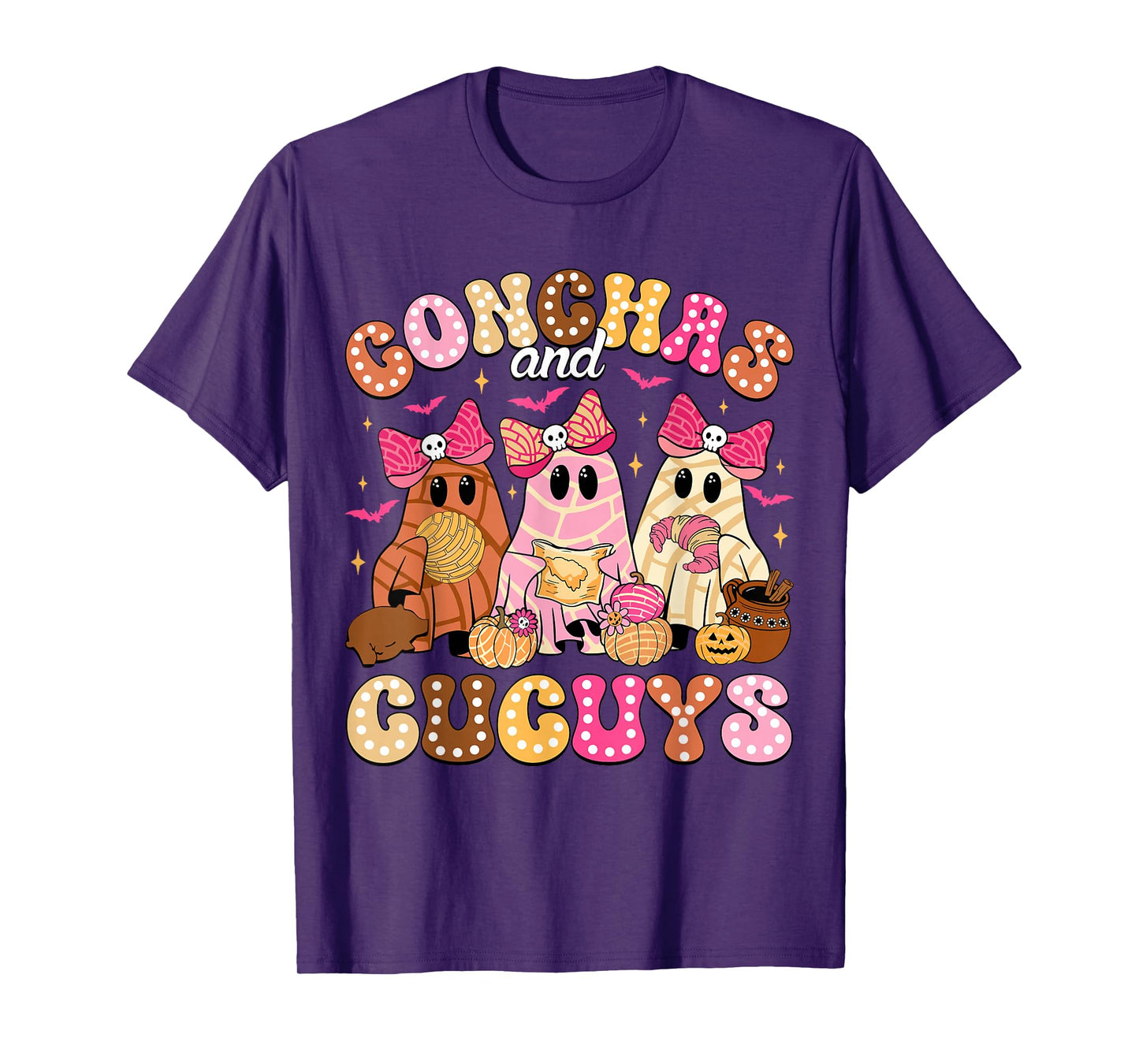 Cute Conchas and Cucuys Ghost Funny Mexican Halloween Ghost T-Shirt
