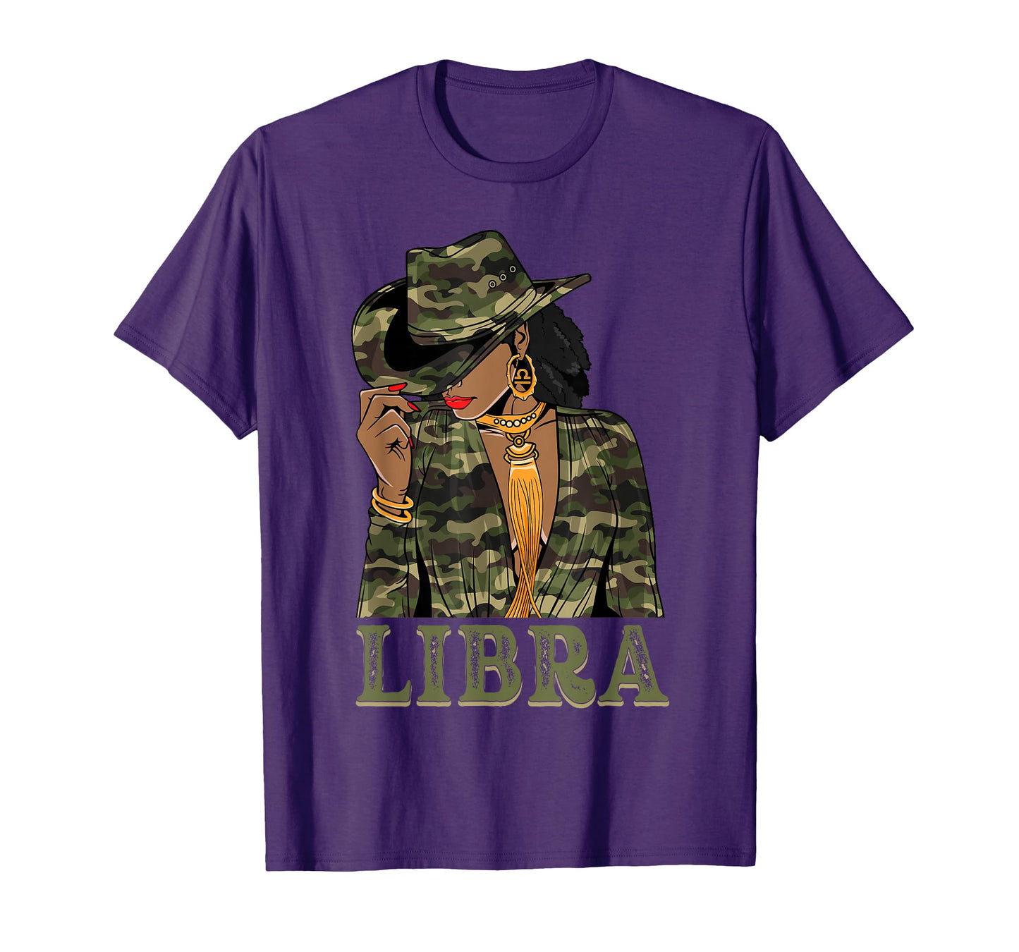 Libra Western Black Cowgirl Camo Camoflauge Zodiac T-Shirt