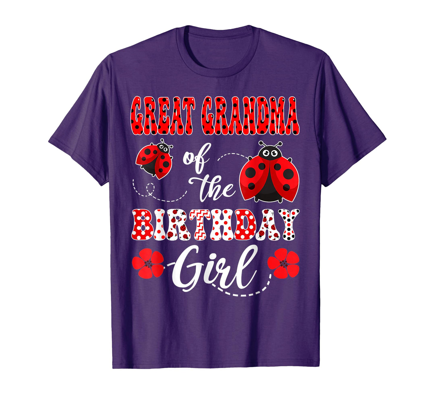 Great Grandma Of The Birthday Girl Ladybug Birthday T-Shirt