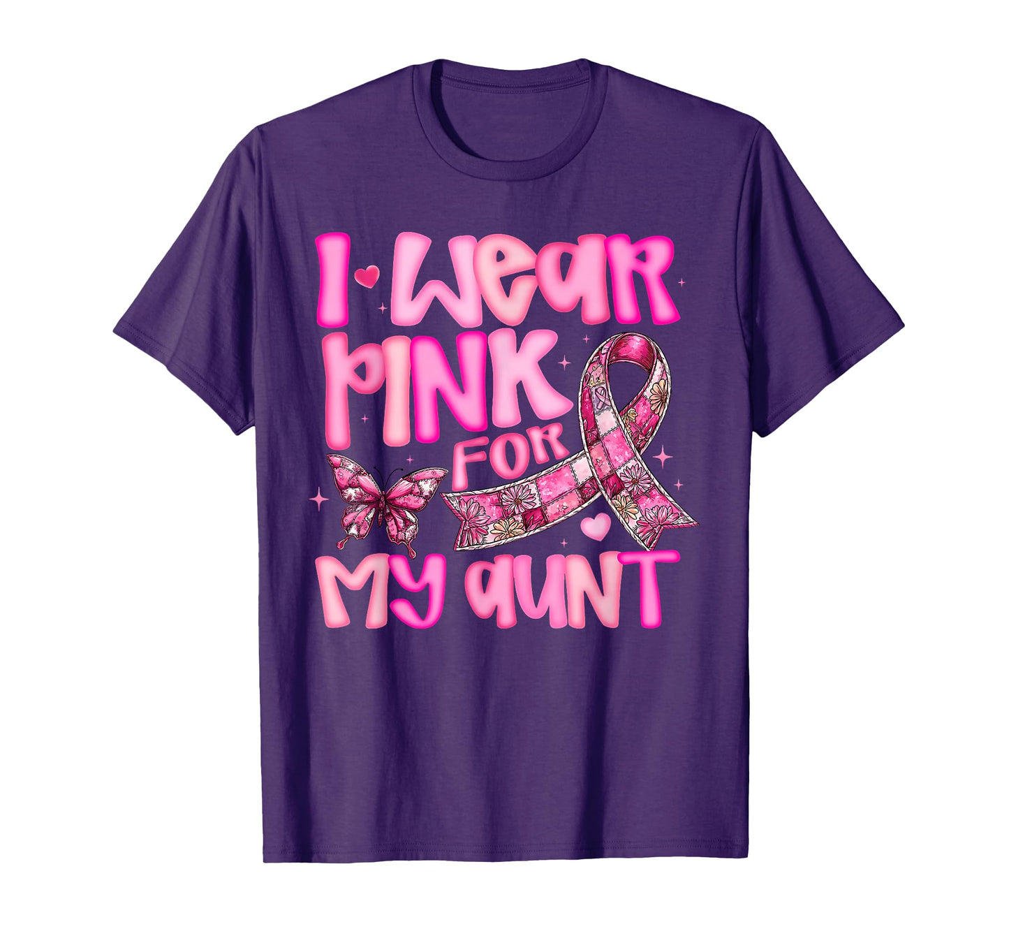 I Wear Pink for My Aunt Preppy Breast Cancer Women Kid Youth T-Shirt