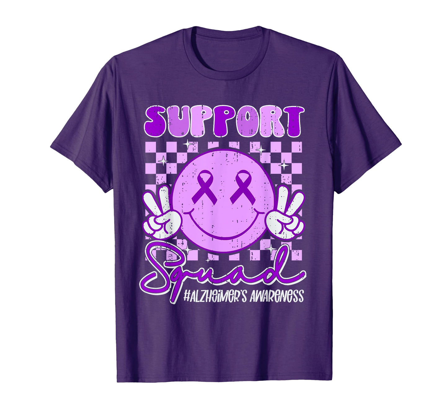 Support Squad Alzheimer's Awareness Ribbon Purple Dementia T-Shirt