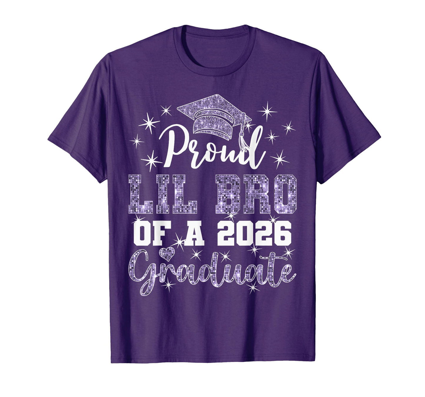 Super Proud Lil Bro of 2026 Graduate Graduation Family T-Shirt