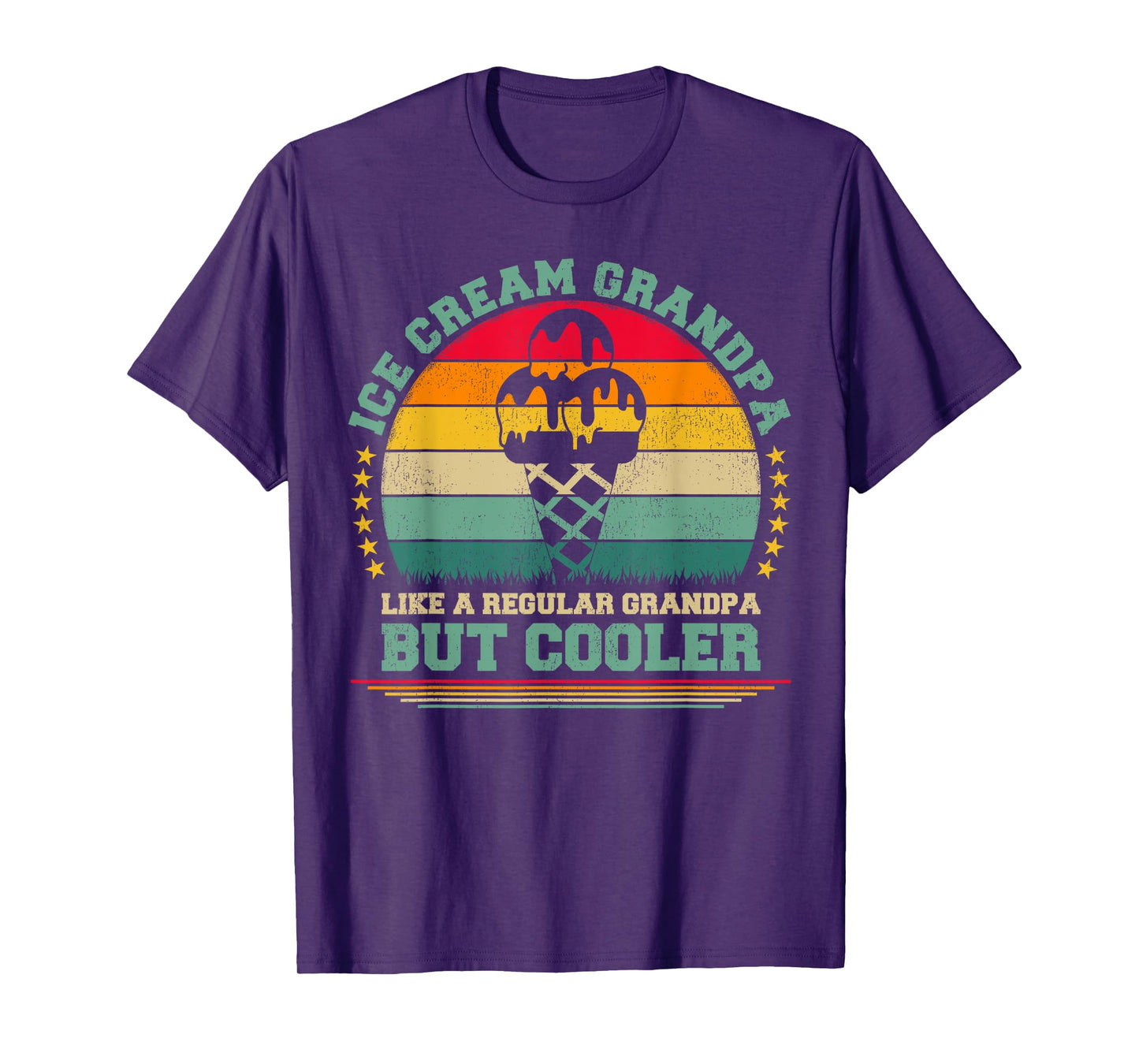 Ice Cream Lover Funny Vintage Ice Cream Grandpa Father's Day T-Shirt for Men